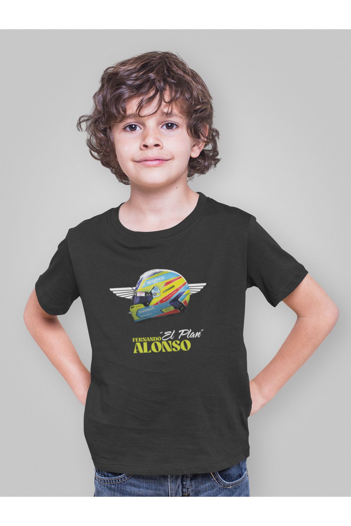 FNBX Alonso el plan kask Çocuk siyah T-shirt