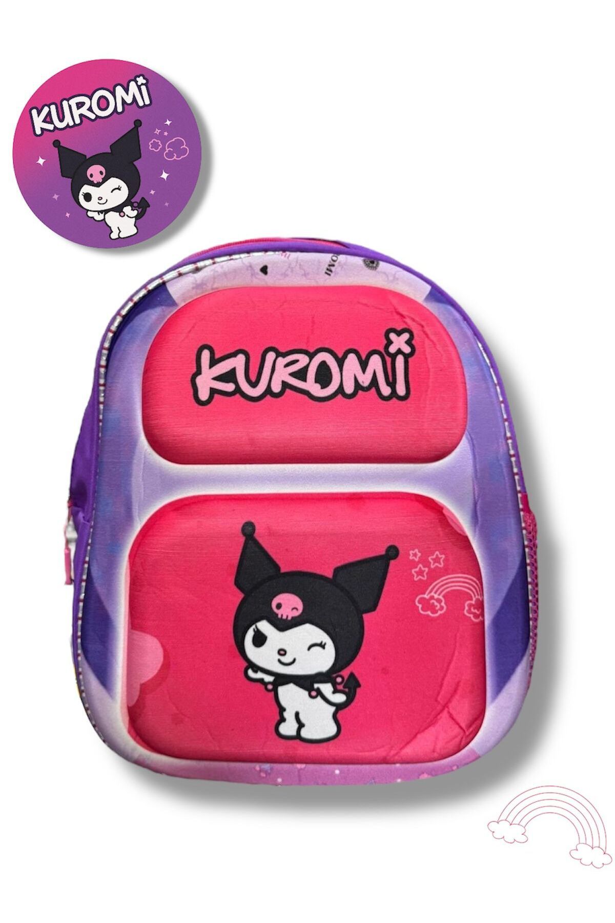 madam gold Kuromi'li anasınıf çantası çift gözlü modelleri cady , kuromi , melodi Anasınıf çantası