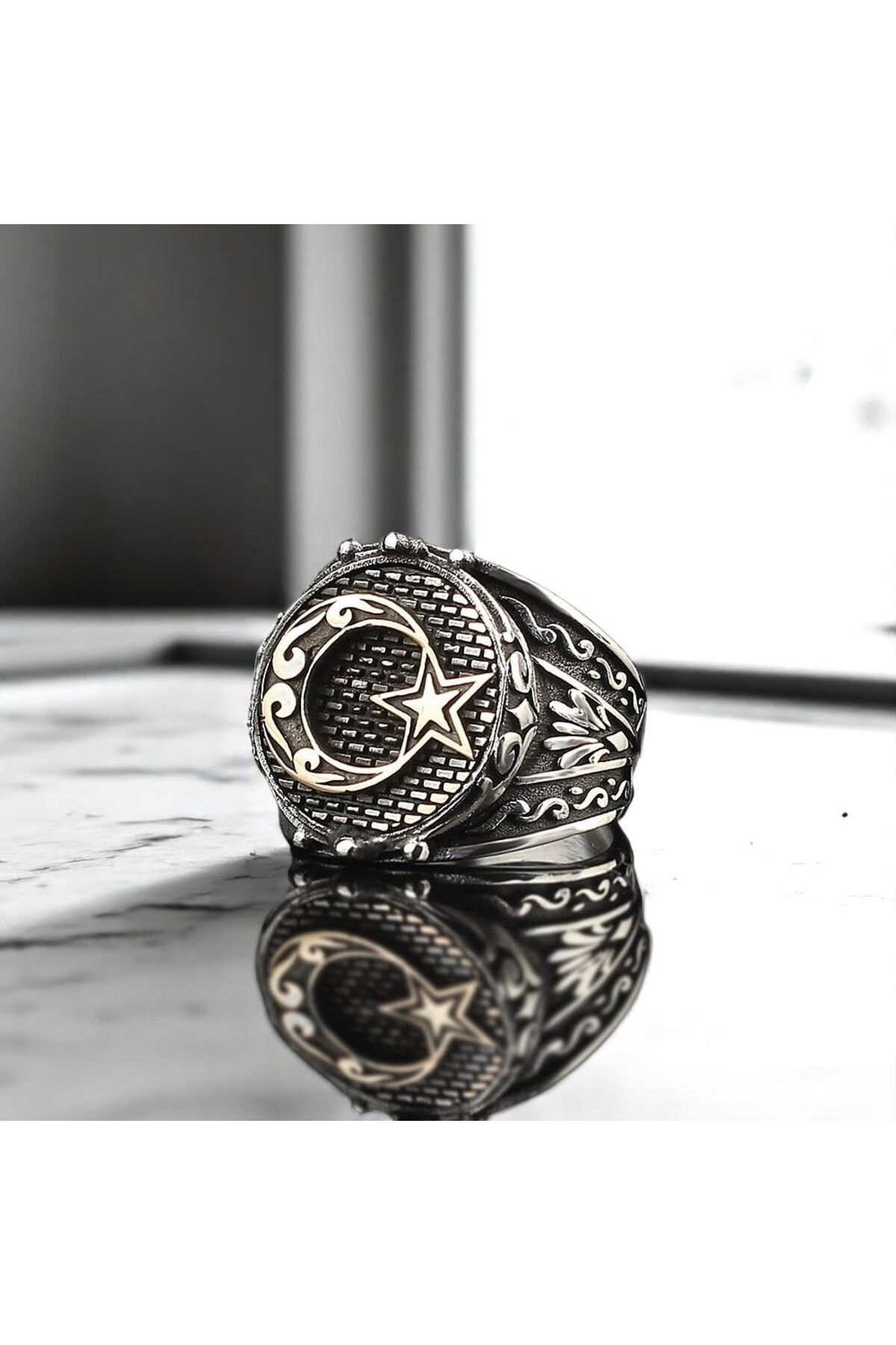 Asteria Jewelry Ay Yıldızlı Gümüş Yüzük