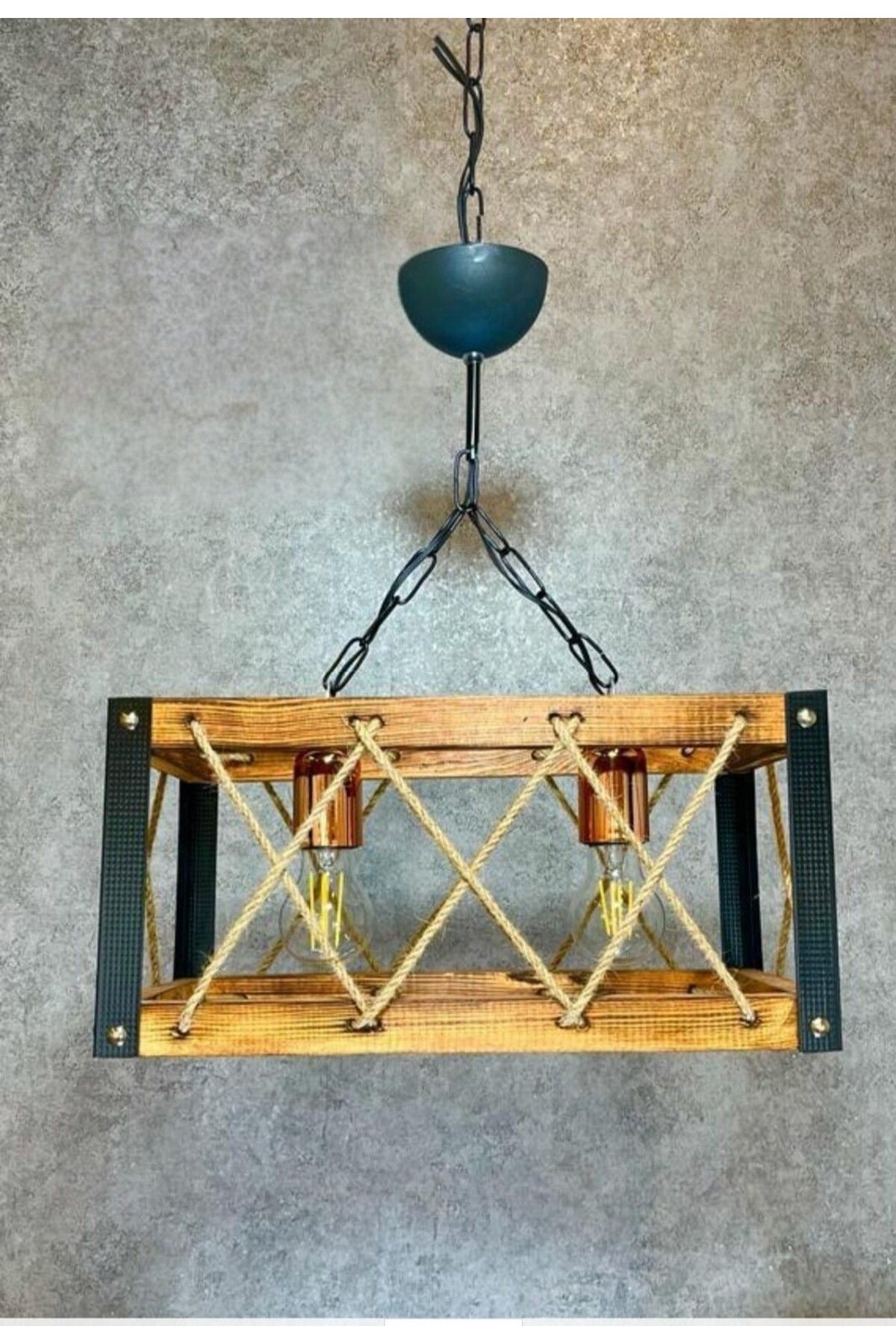 Home 2li Ahşap Sarkıt Avize
