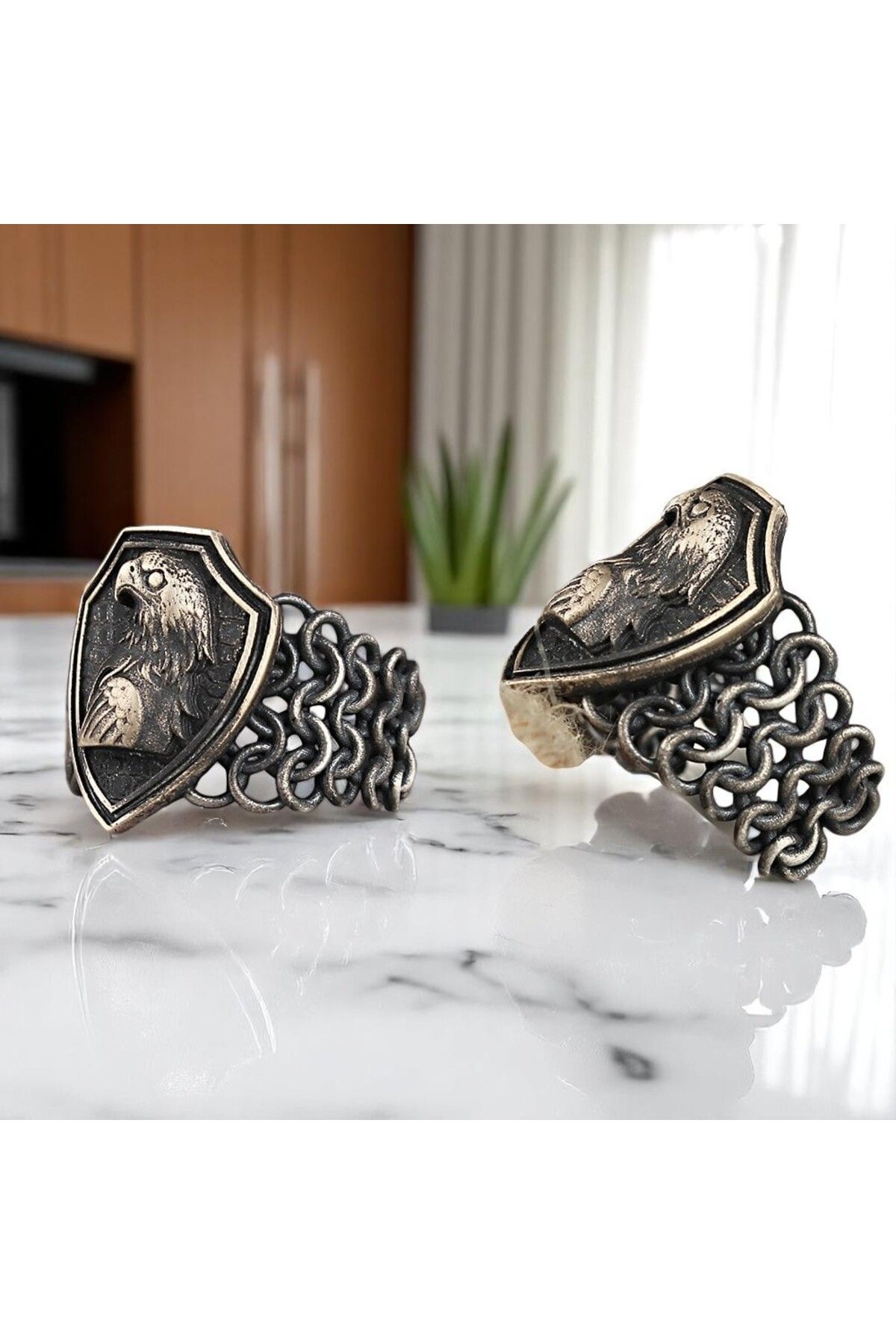 Asteria Jewelry Kartal Figürlü Eskitme Gümüş Yüzük