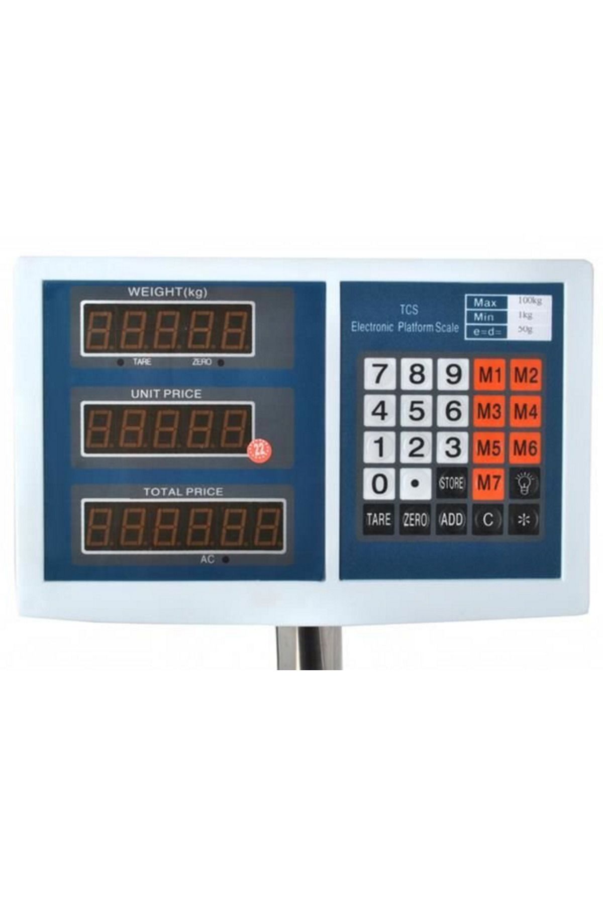 ideal STORE-idealSTORE Electronic Scale, Illuminated LCD DISPLAY, Dimensions 65 x 30 x 40 cm, Adjustable Feet, 6