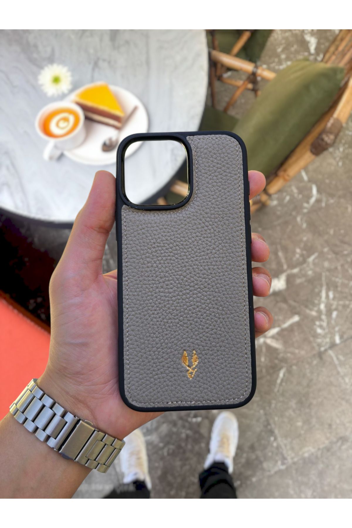 VİSSO Hakiki GERÇEK Deri İPHONE Telefon Kılıfı Kişiye Özel İsim Baskılı İPHONE 15 PRO Uyumlu