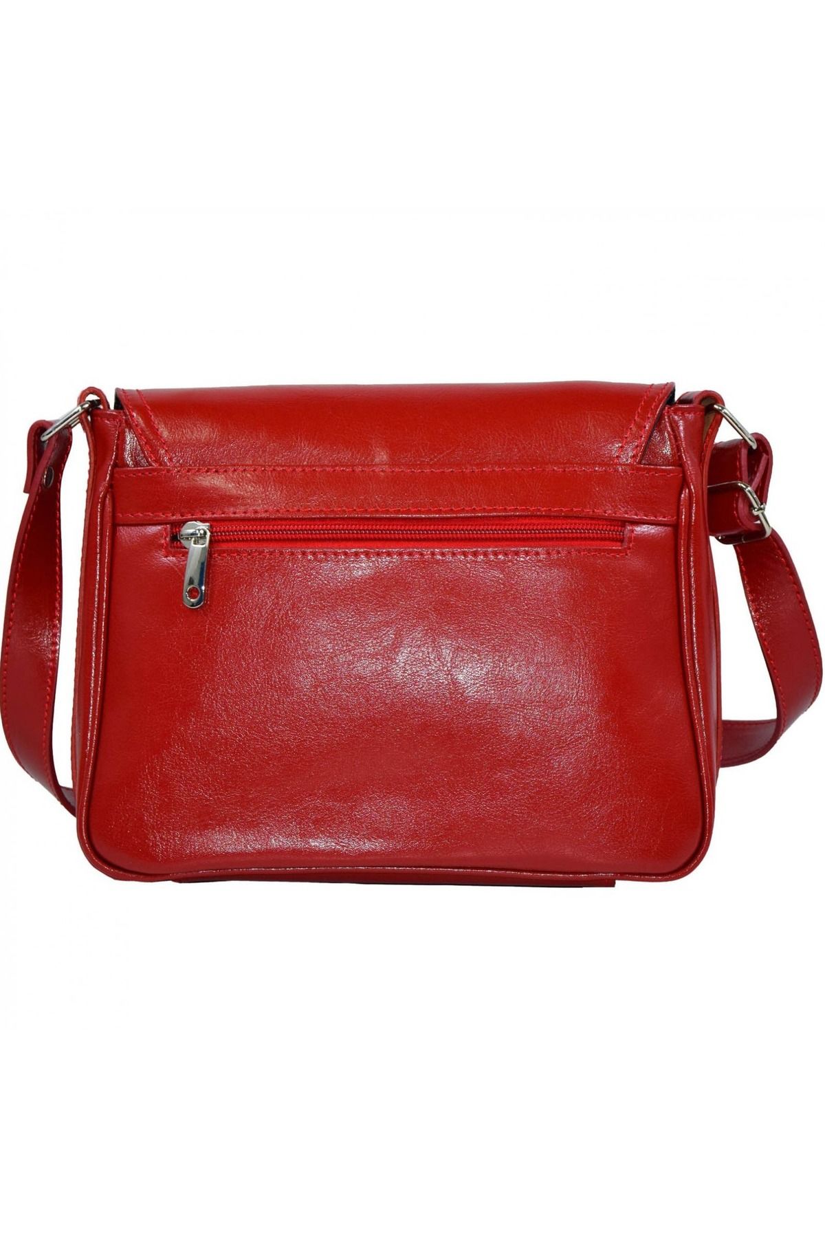 Magazinul de genti-Women's genuine leather bag, model 127, shoulder and crossbody, Red 7
