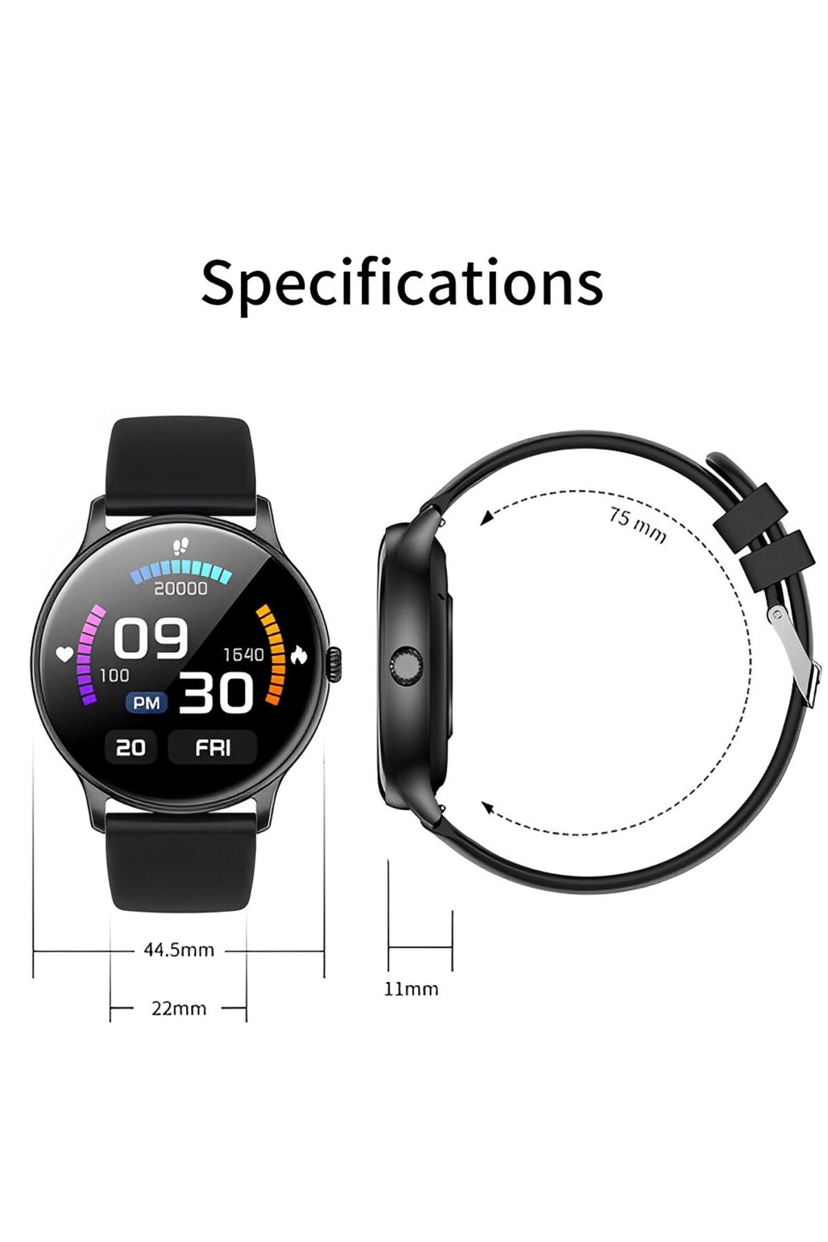 ideal STORE-Ceas Smartwatch Tokio Fashion idealSTORE, Ecran Rotund LCD, UltraSlim, Apeluri Bluetooth, Android- i 6