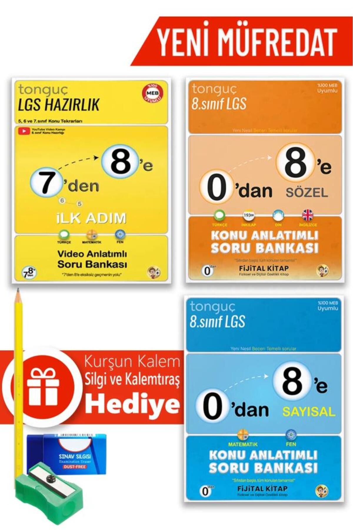Tonguç Yayınları Tonguç Yayınları 7 den 8 E Hazırlık Seti 3 Kitap + Hediyeli