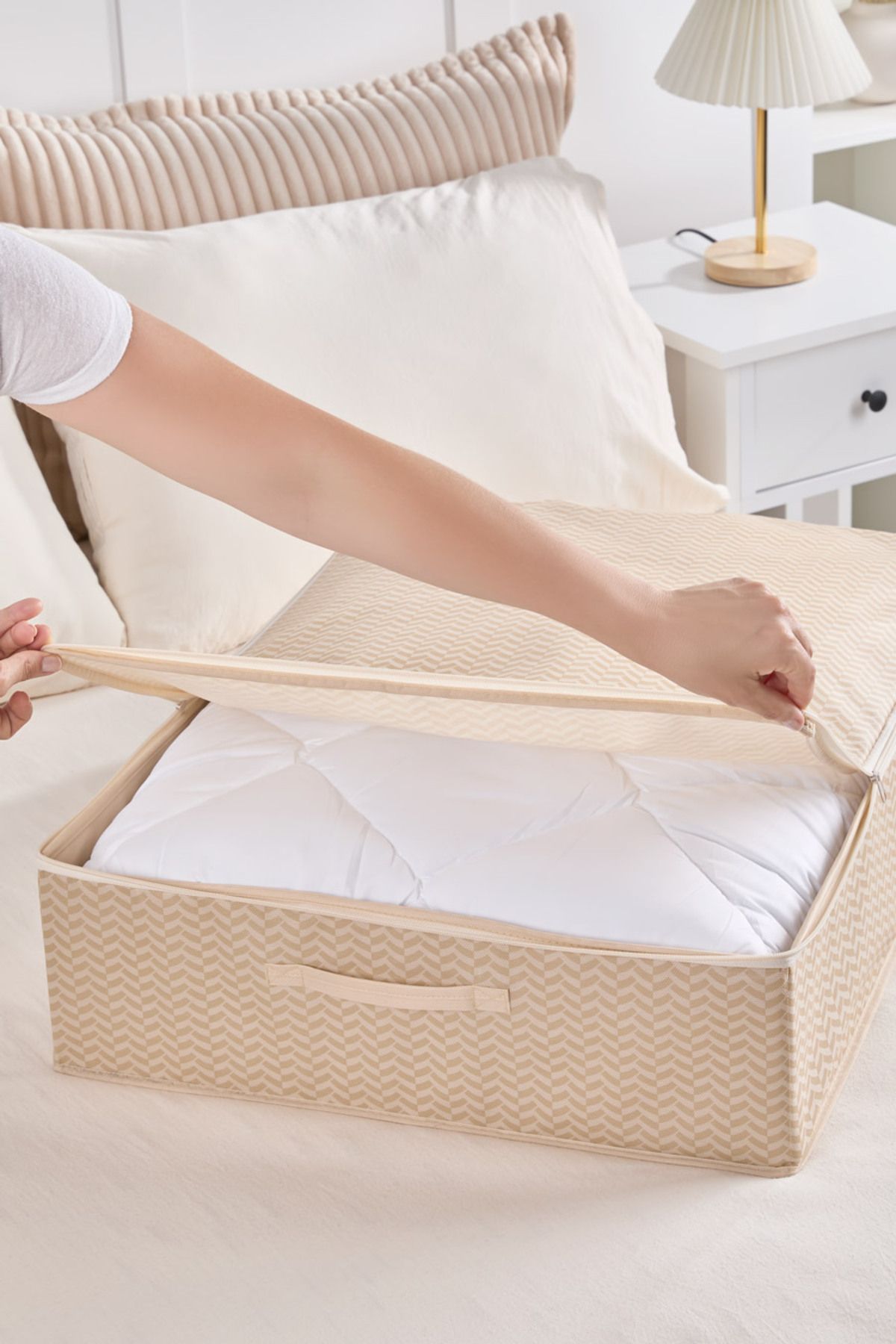 Serstil-3 Size under Base Box Canisters |   Under Bed Organizer Storage Box with Lid and Zipper 6