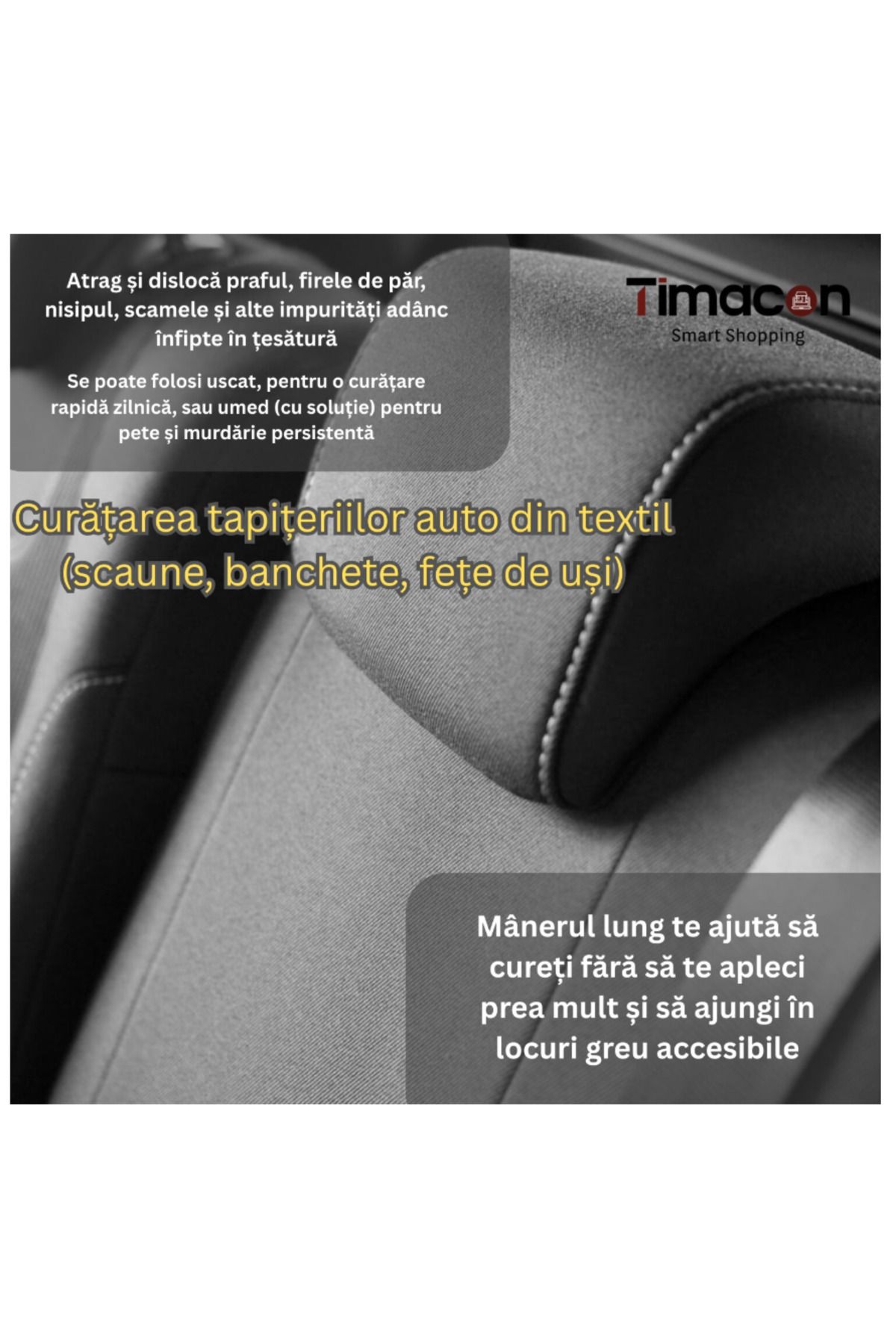 Tim-2 in 1 Multifunctional Brush, Timacon, Dense/Suede Brush, with Liquid Container, Gray 3