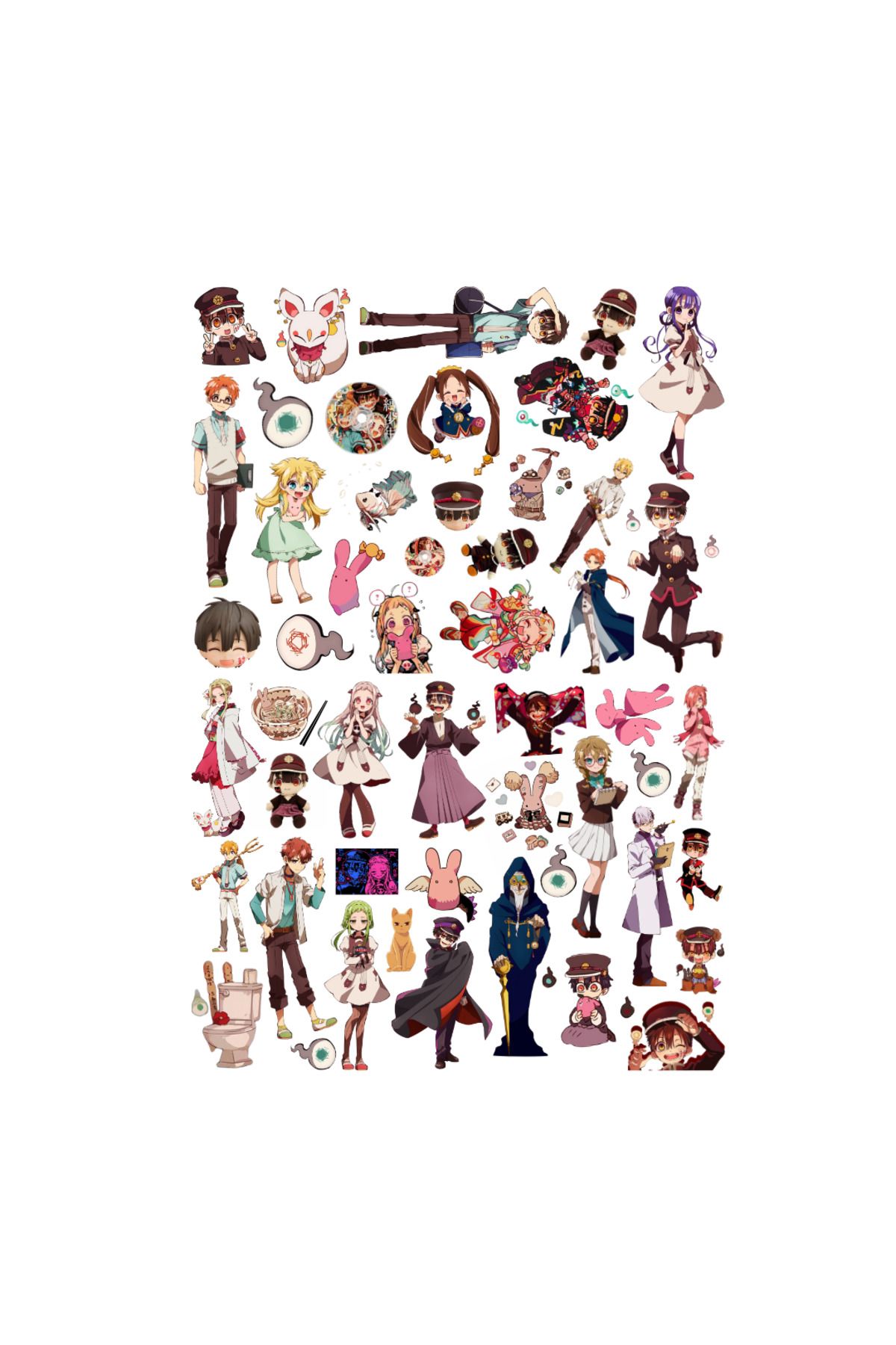 Ororabutik 51 Adet Toilet Bound Hanako Kun Tuvalet Hayaleti Sticker Seti - Etiket Seti Sketchbook