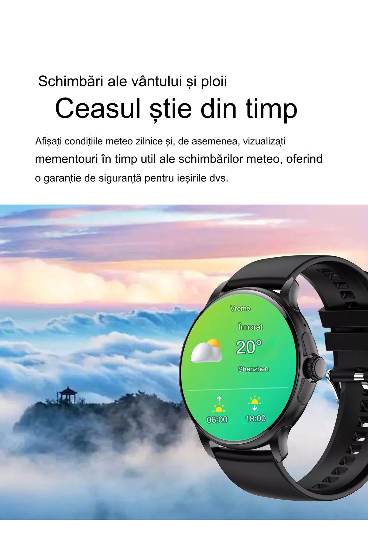ideal STORE-Ceas Smartwatch idealSTORE STMone, Apel Bluetooth, Asistent Vocal, Ecran AMOLED, 100+ Moduri Sport, 8