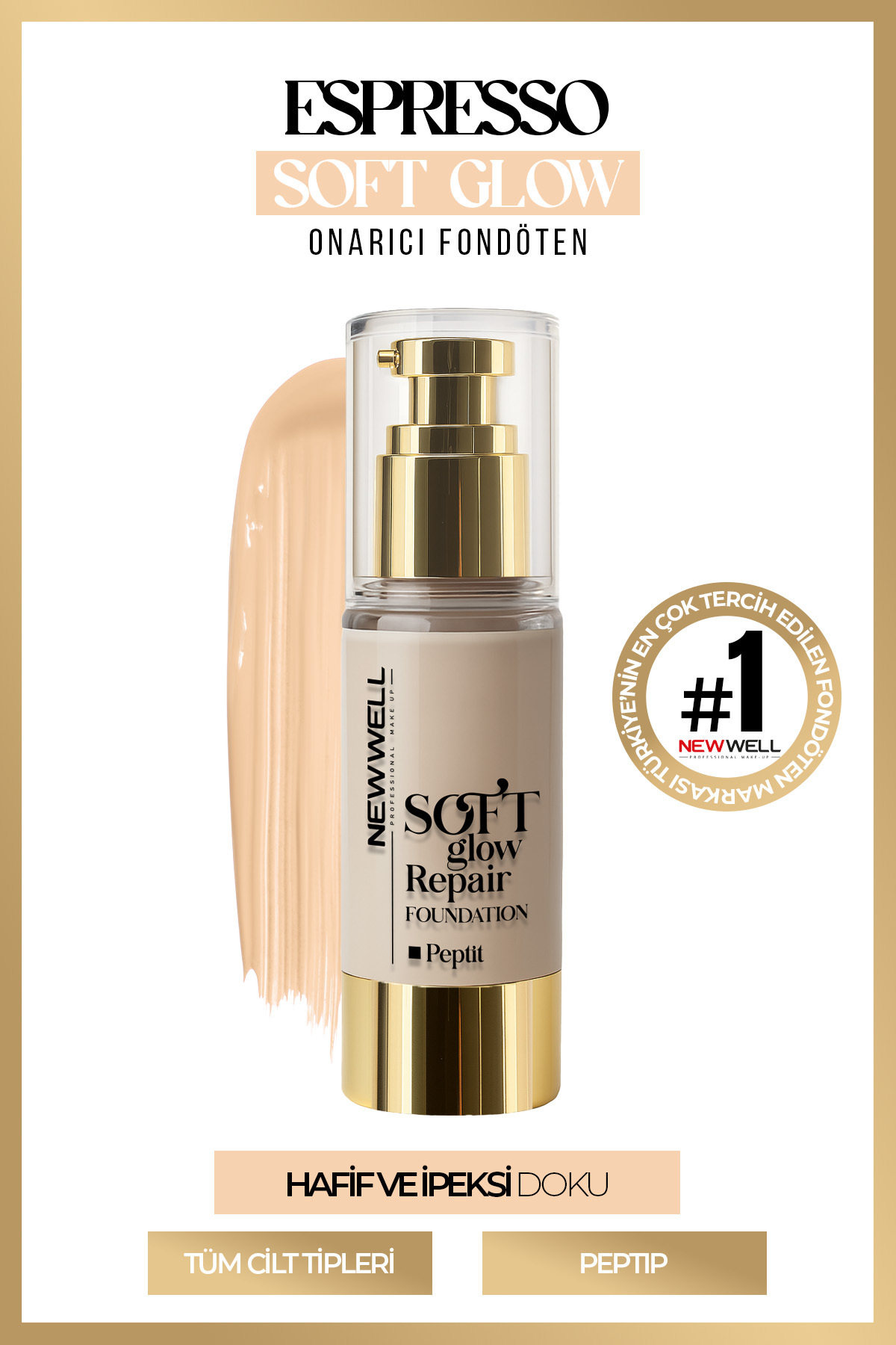 New Well Espresso Soft Glow Repair Foundation Yumuşak Işıltılı Onarıcı Fondöten 30 ML