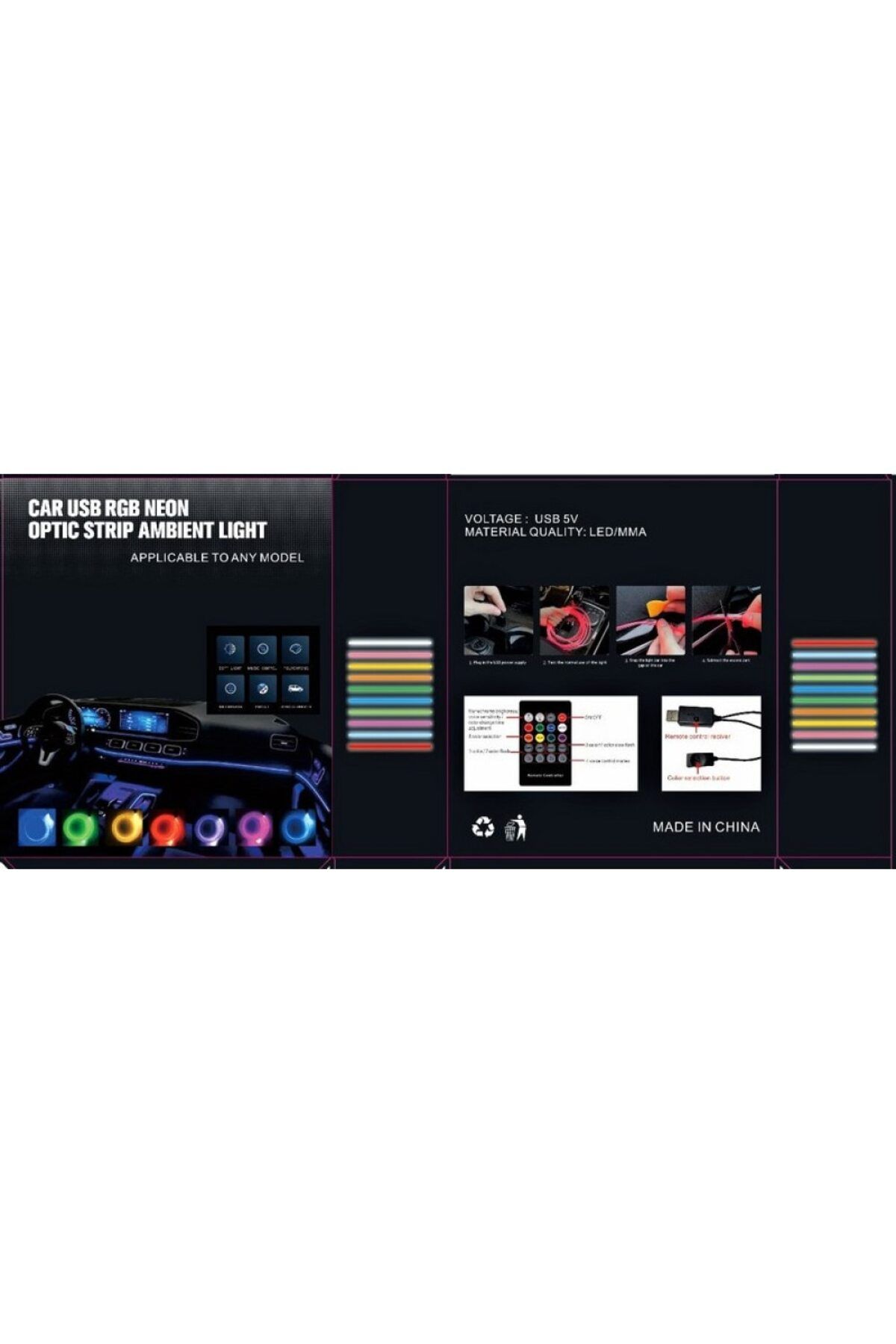ideal STORE-Neon Wire With RGB LED idealStore, USB Plug Connection, 5V Power Supply, Length 7M, Contains Plug Connection 5