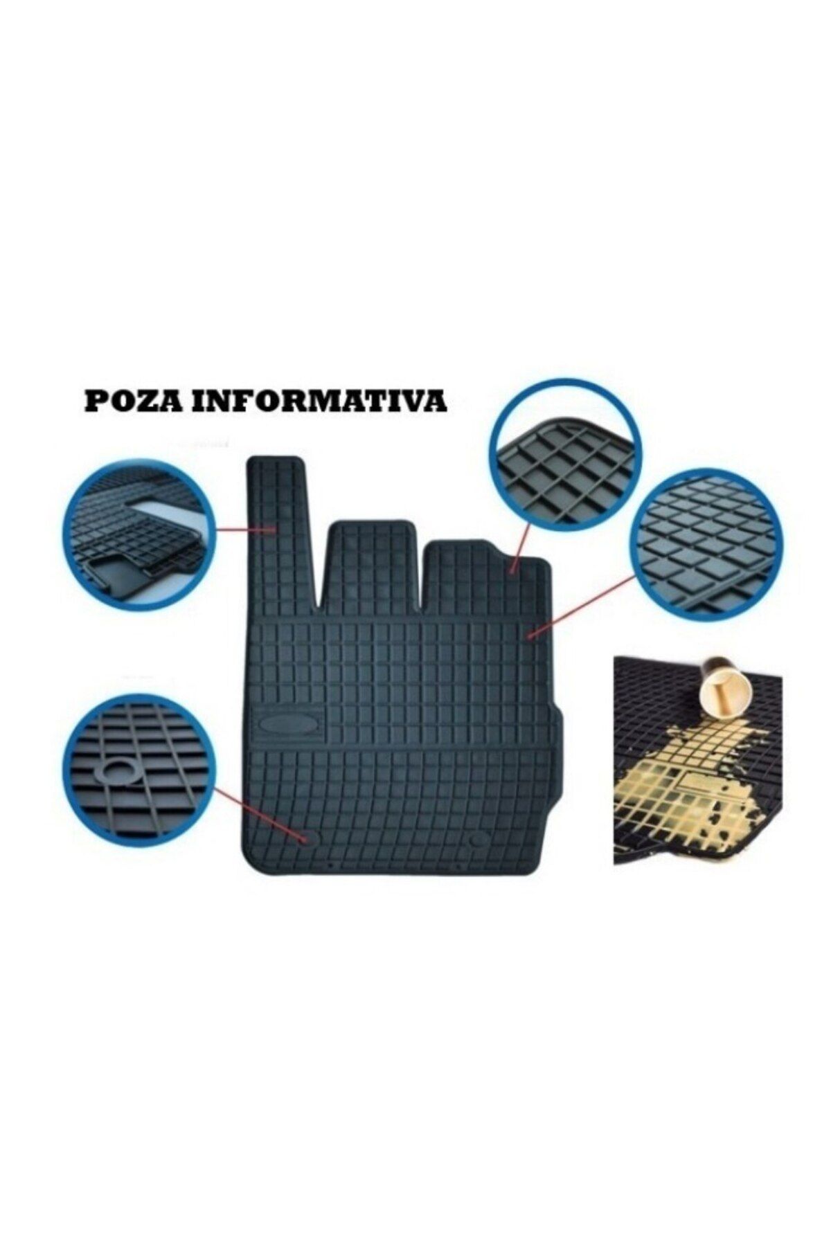 ideal STORE-idealStore Rubber Car Mat Set, Compatible with Skoda Fabia IV 2021->, Non-Stick Surface, Matte 4