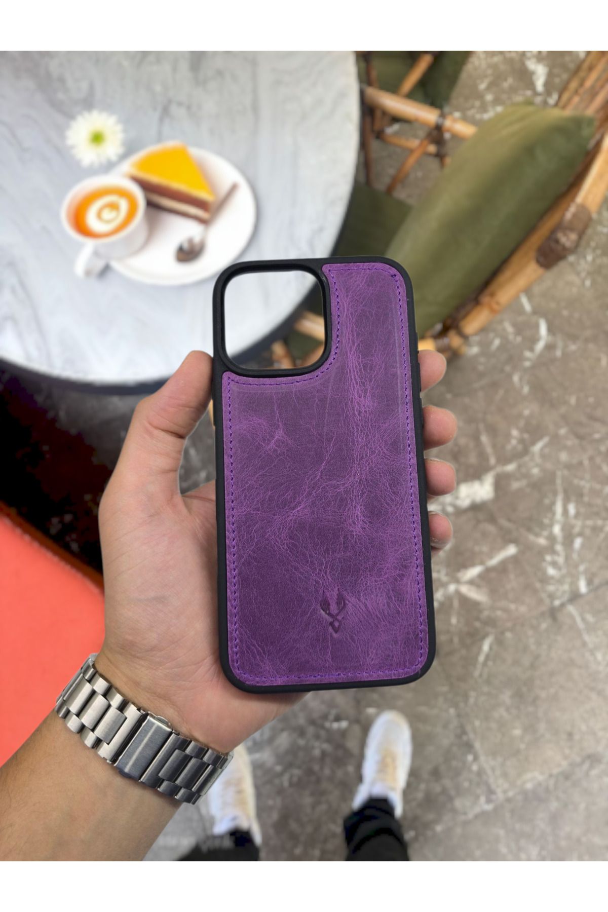 VİSSO Hakiki GERÇEK Deri İPHONE Telefon Kılıfı Kişiye Özel İsim Baskılı İPHONE 15 PRO Uyumlu