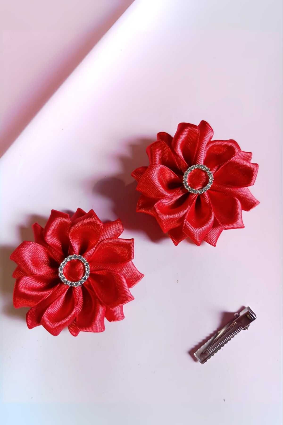 Diloshtrend Design 2 'Lİ Zirkon Taşlı Yıldız Çiçeği Pens Toka ( 8CM )