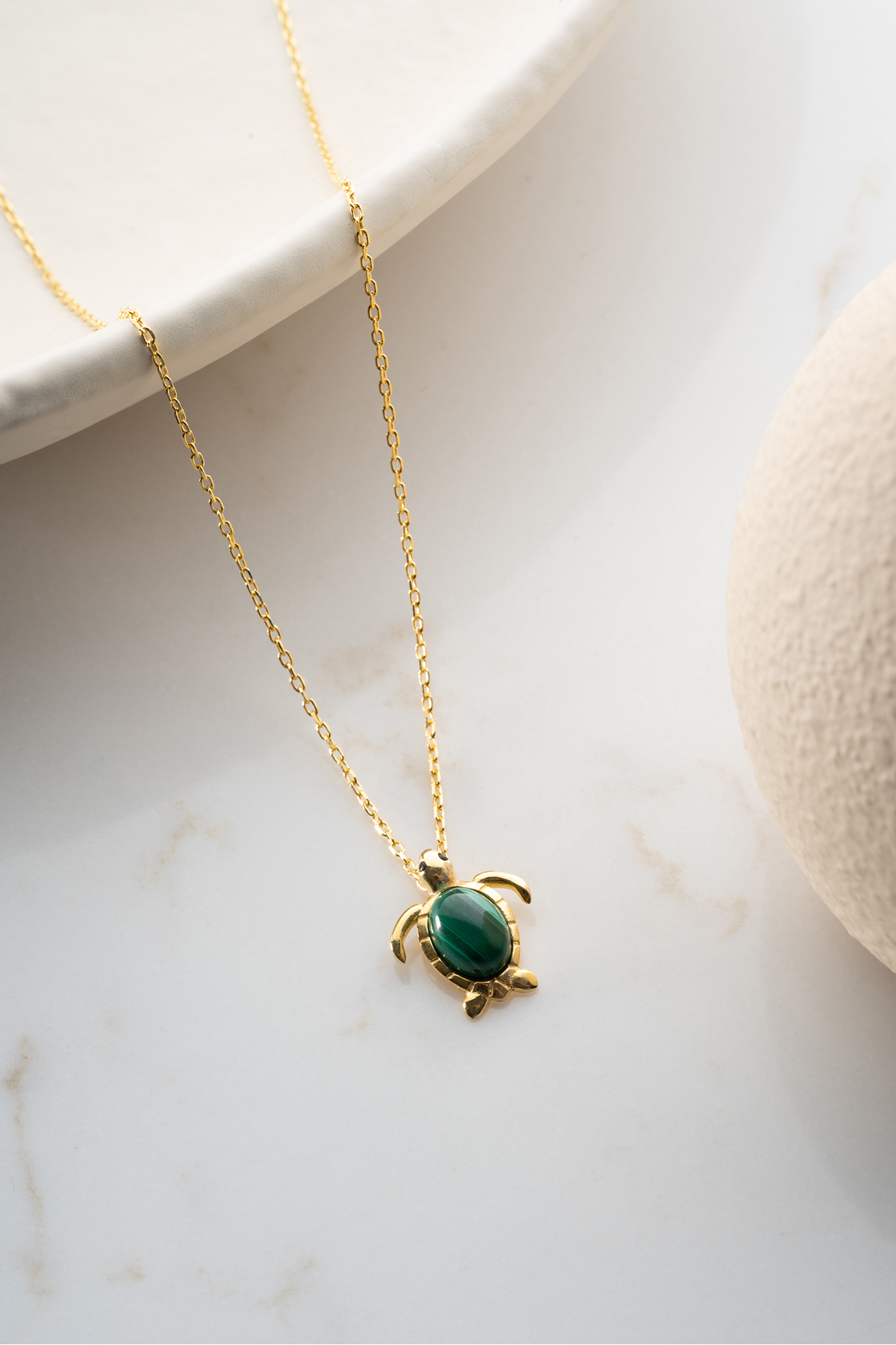 Silvano Jewelry 925 Ayar Gümüş Gold Kaplumbağa Kolye görsel 4