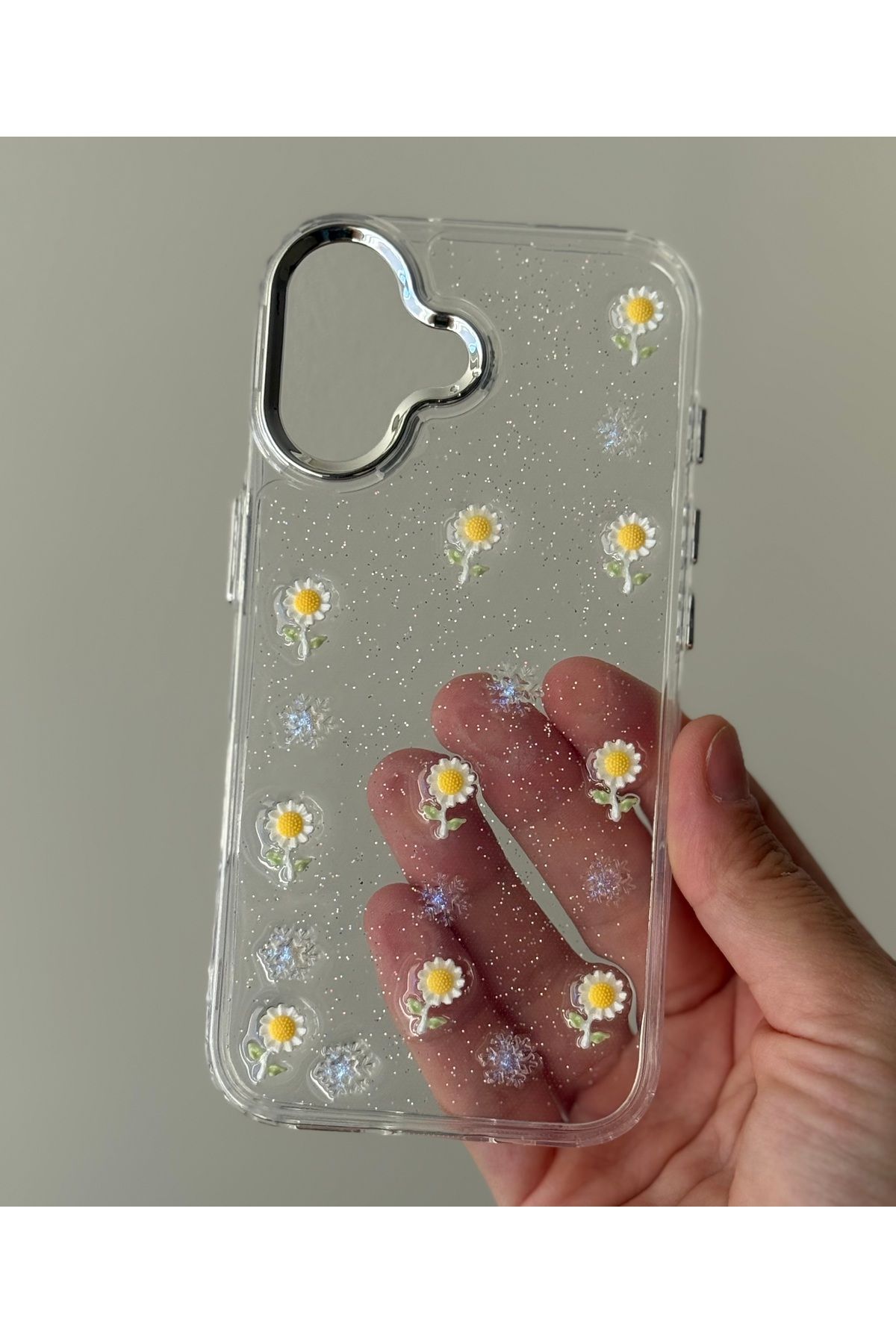 FİŞNEİLETİŞİM İPHONE 16 UYUMLU PAPATYA DESENLİ SİMLİ KILIF