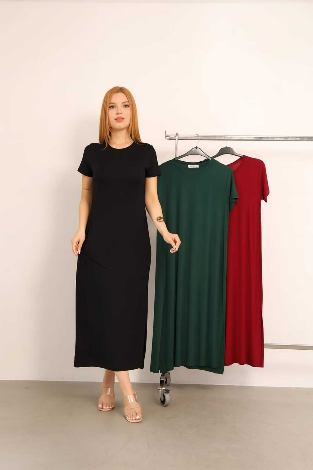 newmisal DÜZ VİSKON ELBİSE
