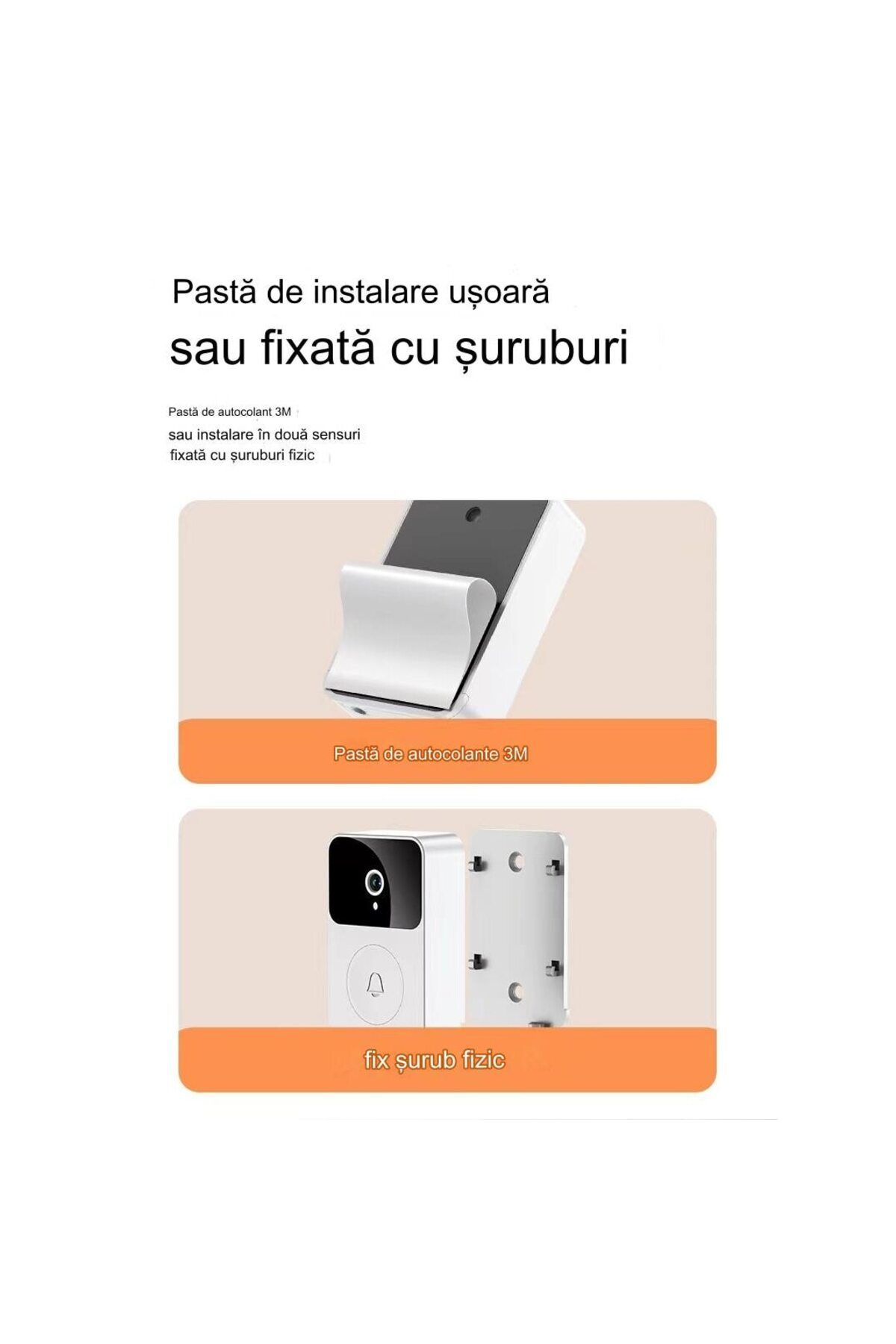 ideal STORE-idealSTORE Doorbell with Wifi Camera and Intercom, Waterproof, Wireless, Infrared Night Vision, 8