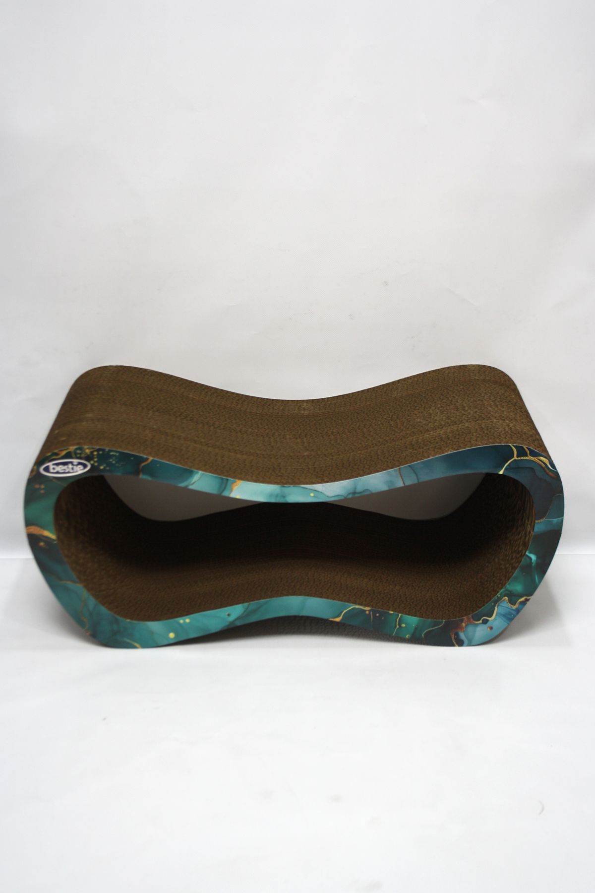 Bestie-Cat Scratching Sofa Cardboard Cat Scratching Horizontal Scratching- Large (59X24X26 cm)- 3D Emerald Pattern 4