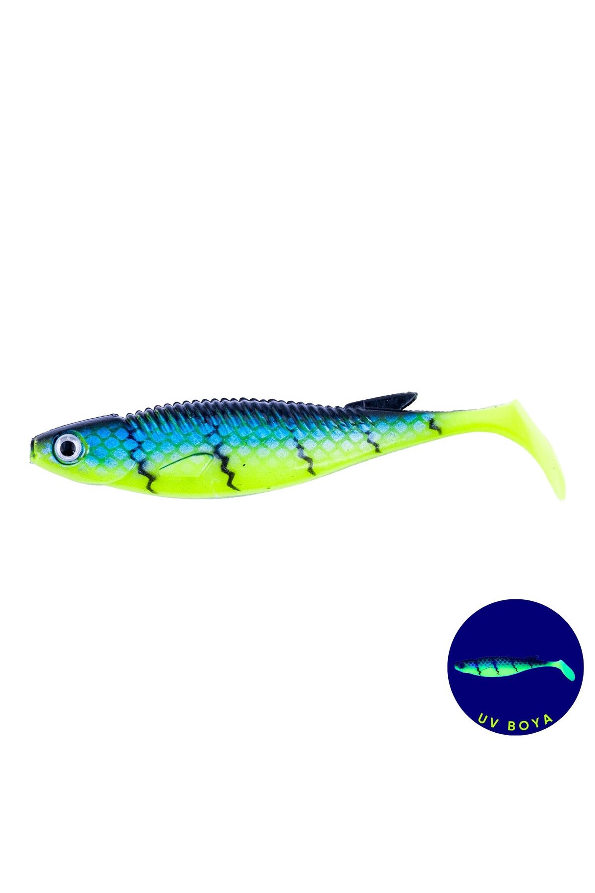Fishack Silikon Balık - 10g 100mm - Fishack PredatorX - UV Boyalı - Rdr Mavi