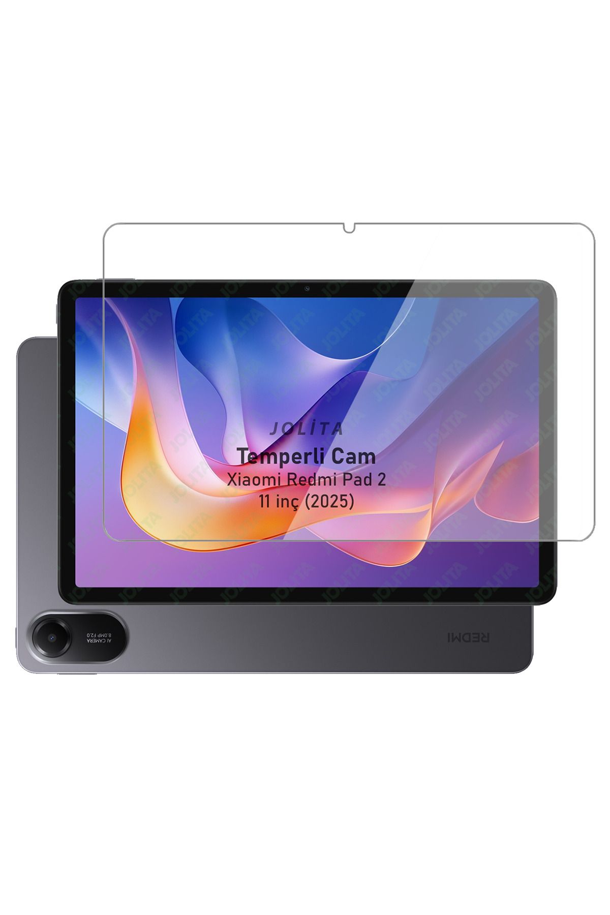 Jolita Xiaomi Redmi Pad 2 11 inç Uyumlu Temperli Ekran Koruyucu Kırılmaz Cam 2025 11"