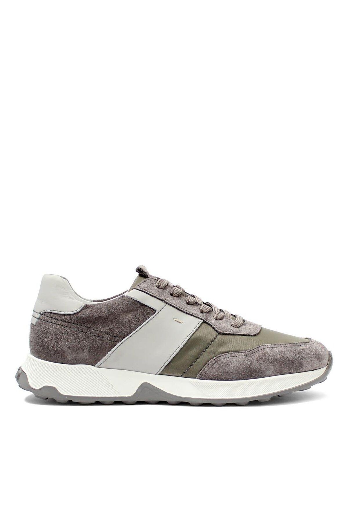 Celal Gültekin Erkek Gri Bağcıklı Süet Deri Sneaker