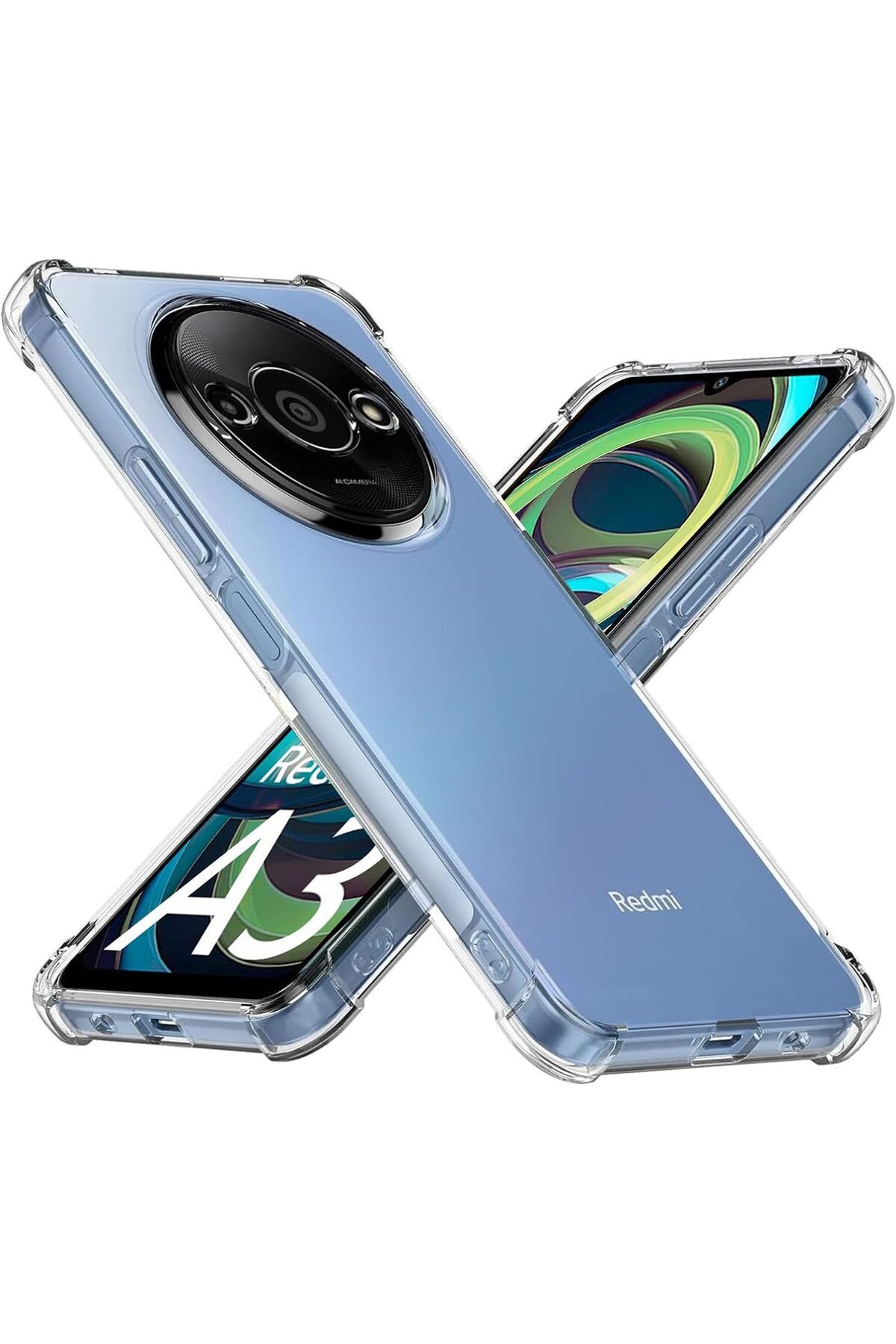 Ehr. Xiaomi Redmi A3 Uyumlu Darbe Önleyici Sararmaya Dayanıklı Airbag Korumalı Ultra Slim TPU Şeffaf Sili