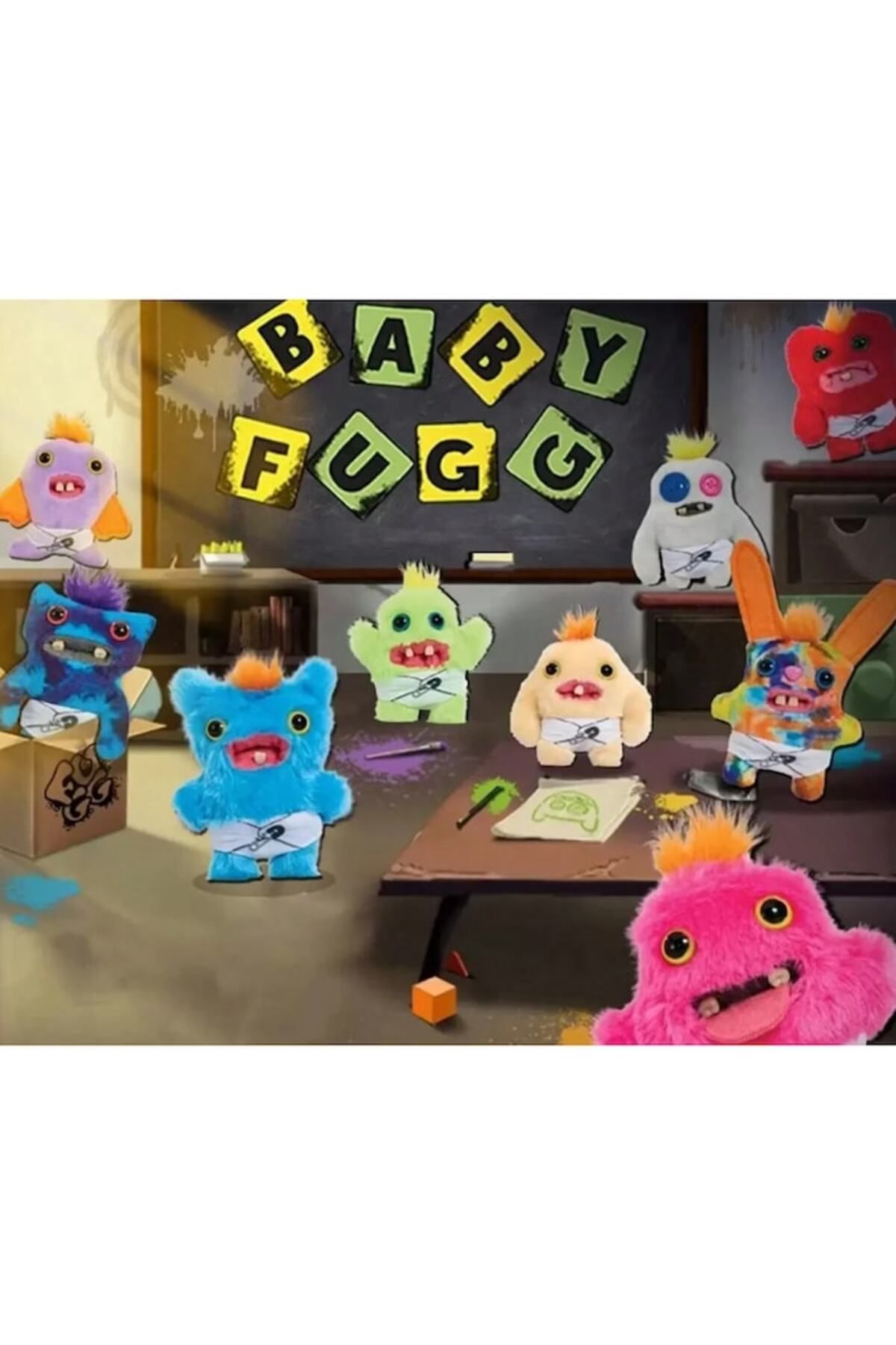 victiny-Fuggler Plush Toy, Colored Monster with Ugly Teeth, 10cm, Set with 1 Surprise Toy from 8 Mod 3