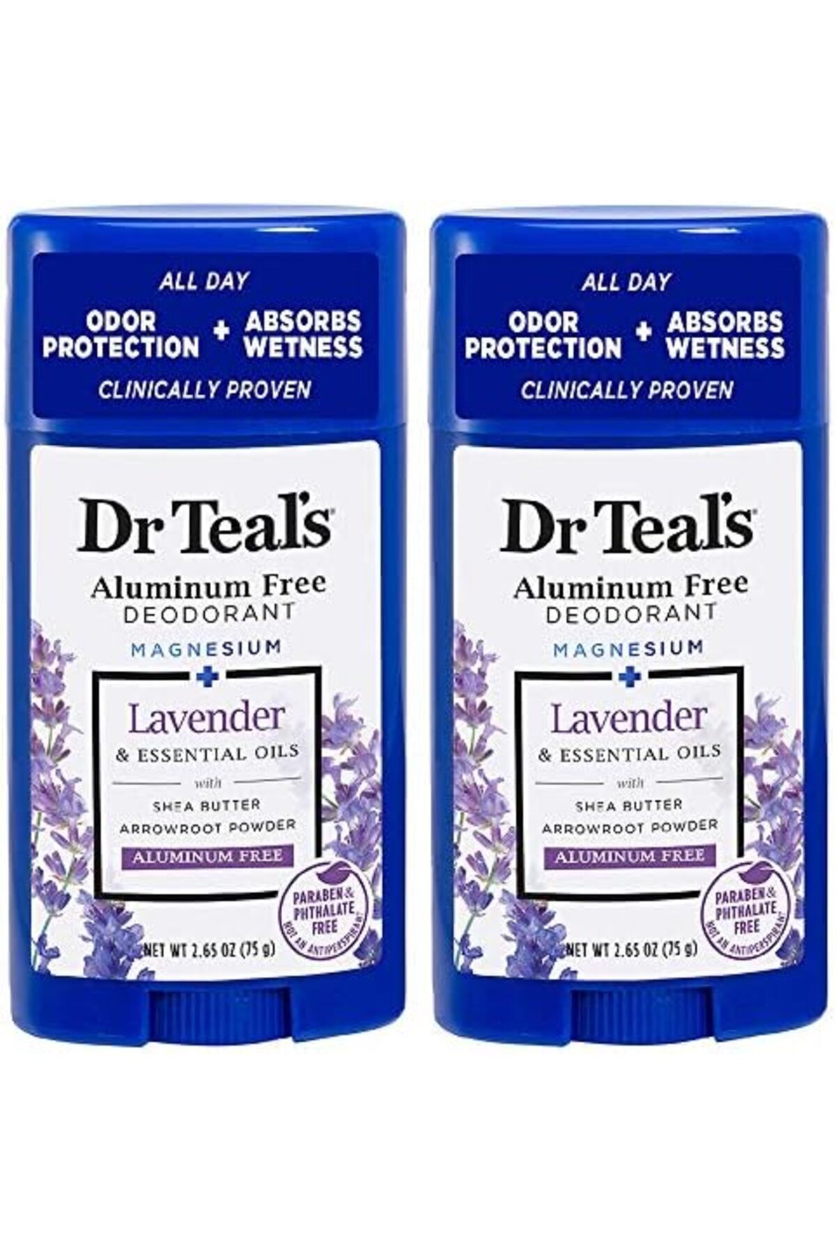 Dr Teals-Dr Teal's Aluminum Free Deodorant - Lavender - Paraben & Phthalate Free - 2.65 oz Pack of 2 2