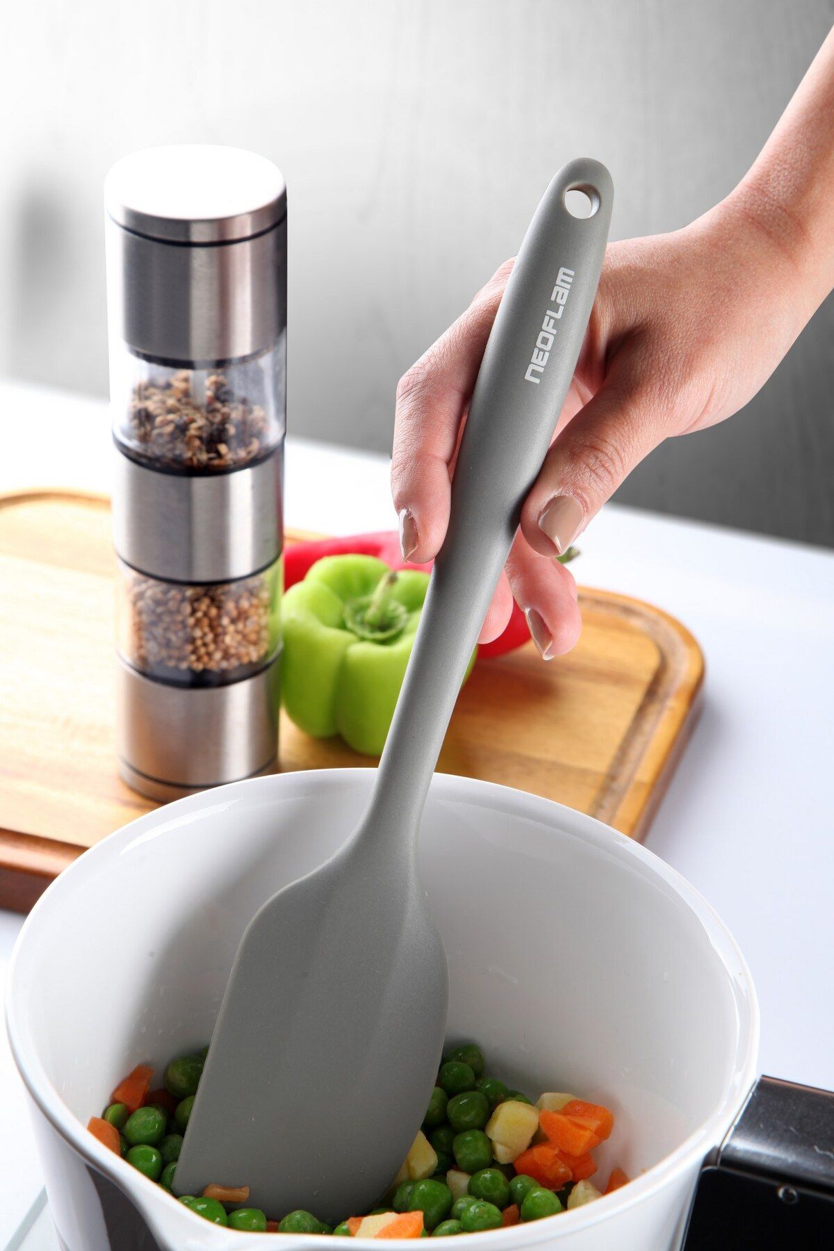 NEOFLAM Silikon Spatula Gri