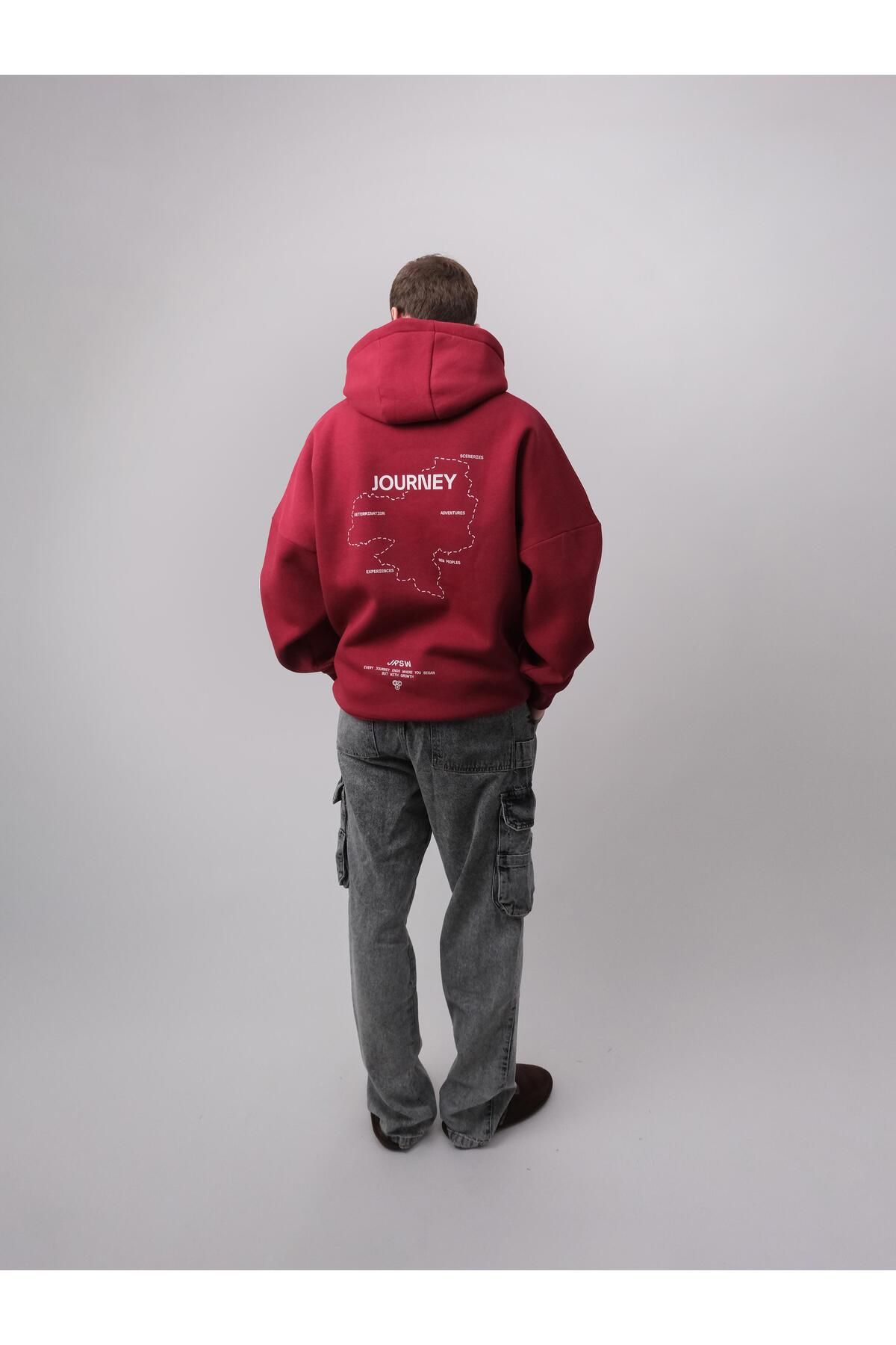 Jordanred Journey, Bordo Oversize Kapüşonlu