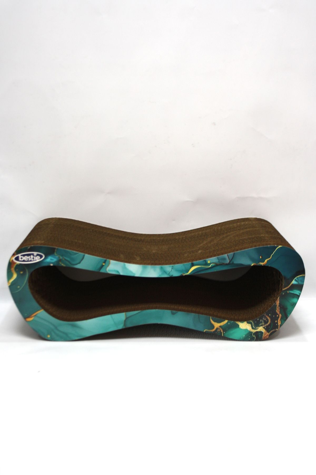 Bestie-Mega 2-Piece - Cat Scratching Sofa Cardboard Cat Scratching Horizontal Scratching- 3D Emerald Pattern 6