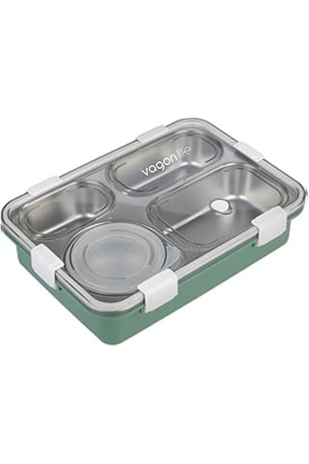 Mu Art Ahşap Vagonlife Büyük Ebat 850 Ml (Paslanmaz Çelik Tek Kat Dört Bölmeli Çorba Kaseli Lunch Box Yeni Nesil