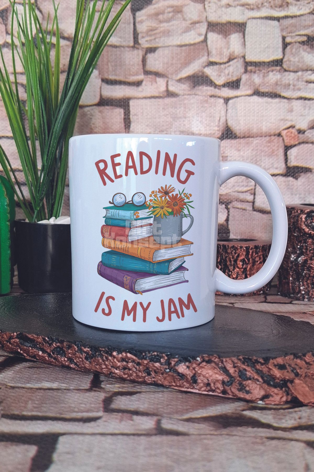giftkonsept Reading Is My Jam Yazılı Kitap Okuma Tutkusu Hediyelik Baskılı Çay Kahve Sunum Kupa Bardak