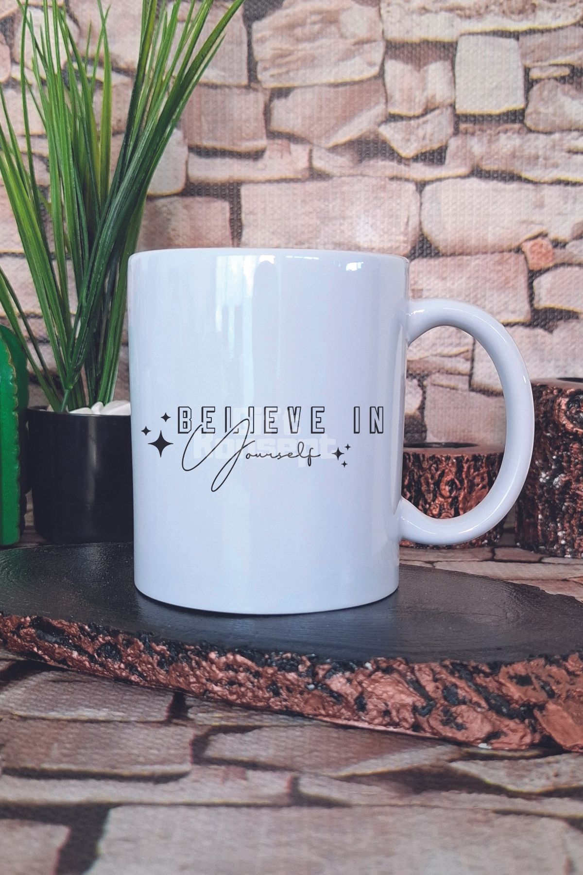 giftkonsept Believe In Yourself Yazılı Kendine İnan Manifest Güven Hediye Baskılı Kupa Bardak