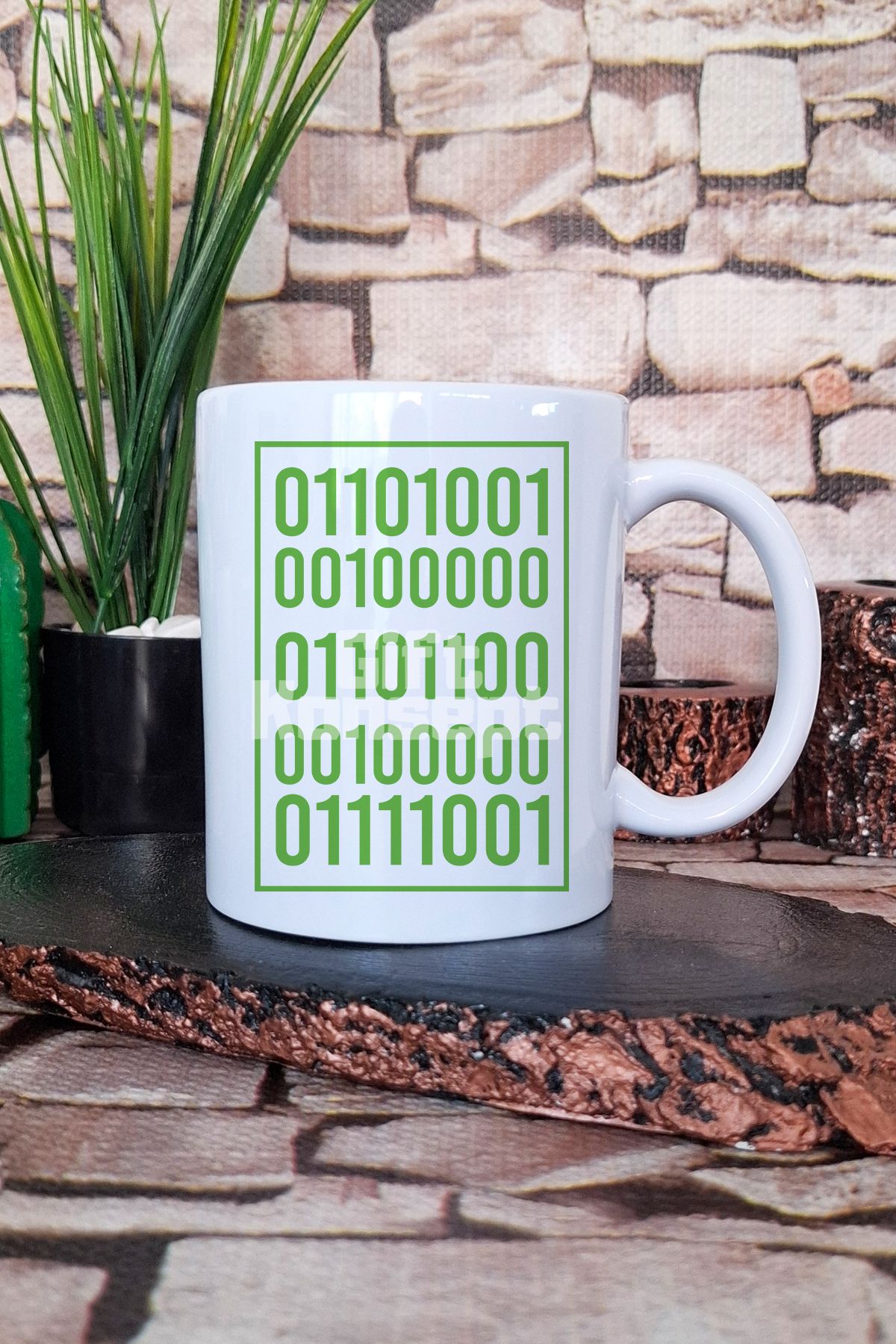 giftkonsept 01001 Kodlama Baskılı Binary Yazılımcı Hediyelik Baskılı Çay Kahve Sunum Kupa Bardak