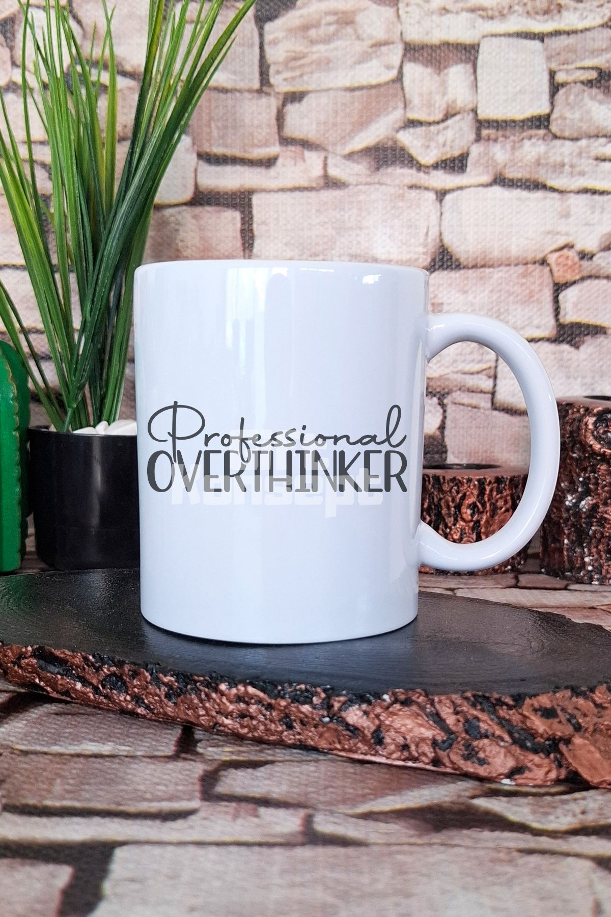 giftkonsept Professional Overthinker Sarkastik Hediyelik Baskılı Çay Kahve Sunum Kupa Bardak