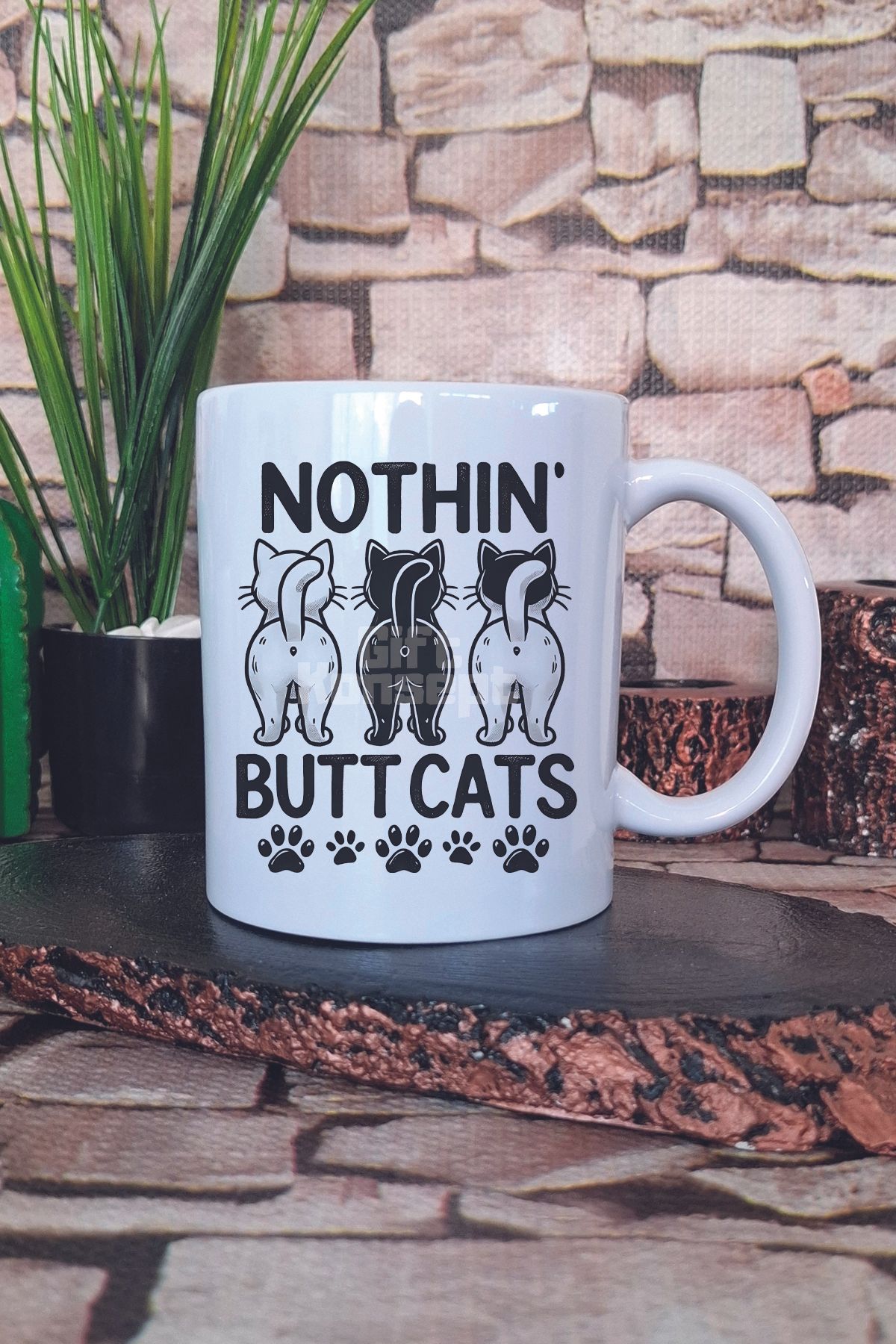 giftkonsept Kedi Komik Esprili Kedisever Kedi Sahibi Sevimli Hediyelik Baskılı Çay Kahve Sunum Kupa Bardak