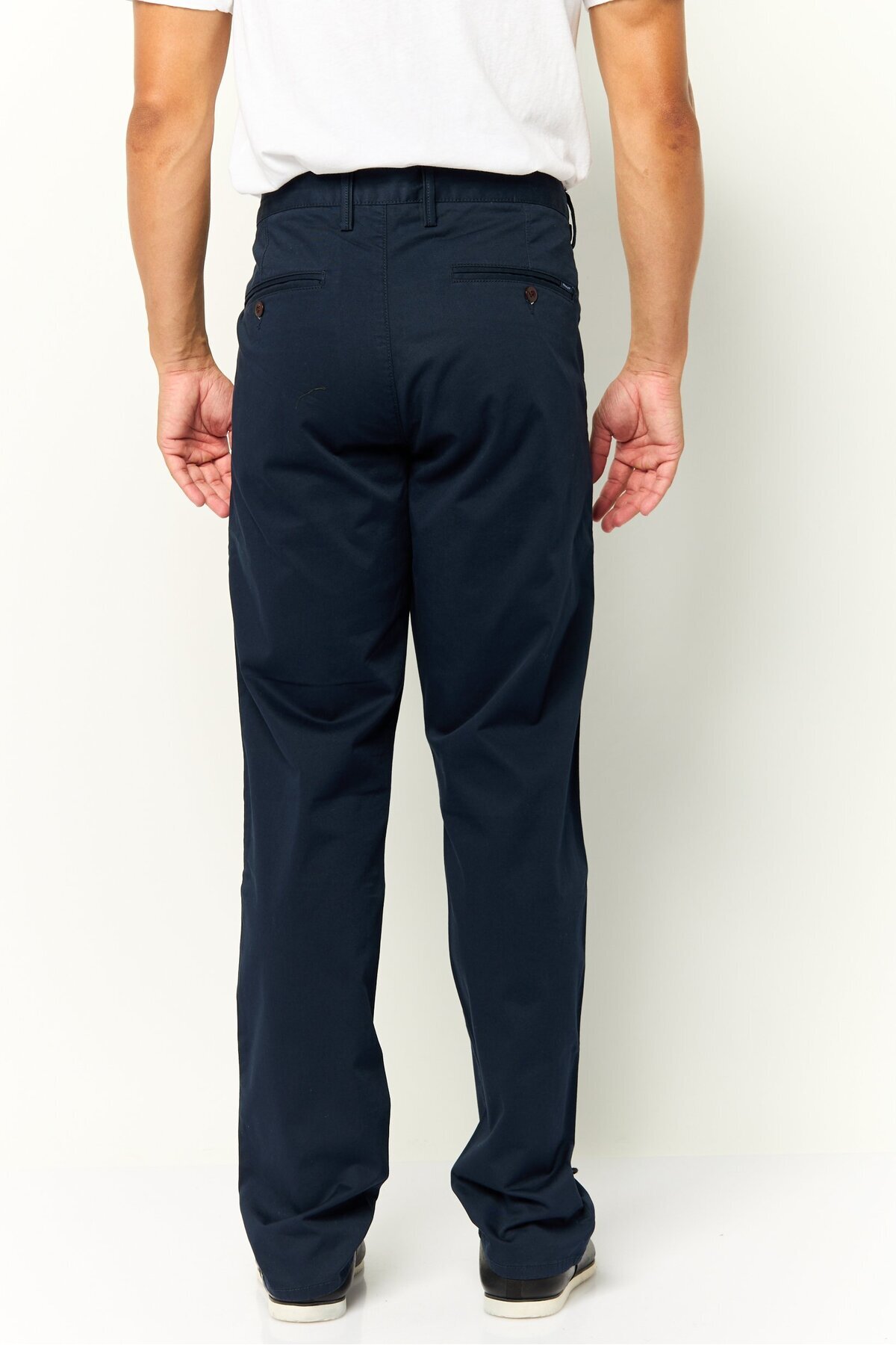 Gant-Men Slim Fit Solid Chino Pants, Navy 4