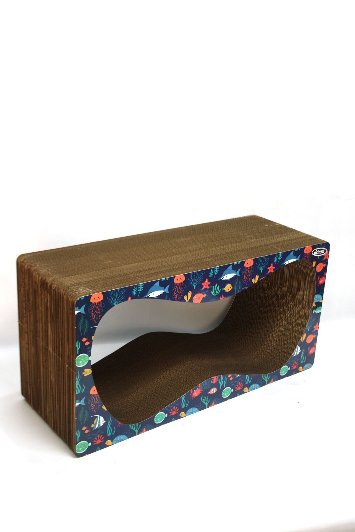 Bestie-Mega Set of 2 - Cat Scratching Sofa Cardboard Cat Scratching Horizontal Scratching - Fish Pattern 3
