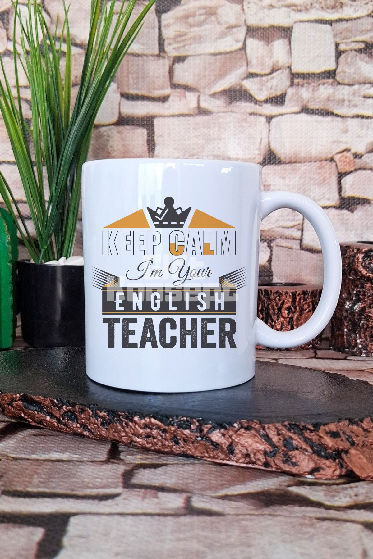 giftkonsept Keep Calm I'm English Teacher Baskılı İngilizce Öğretmeni Hediye Baskılı Kupa Bardak
