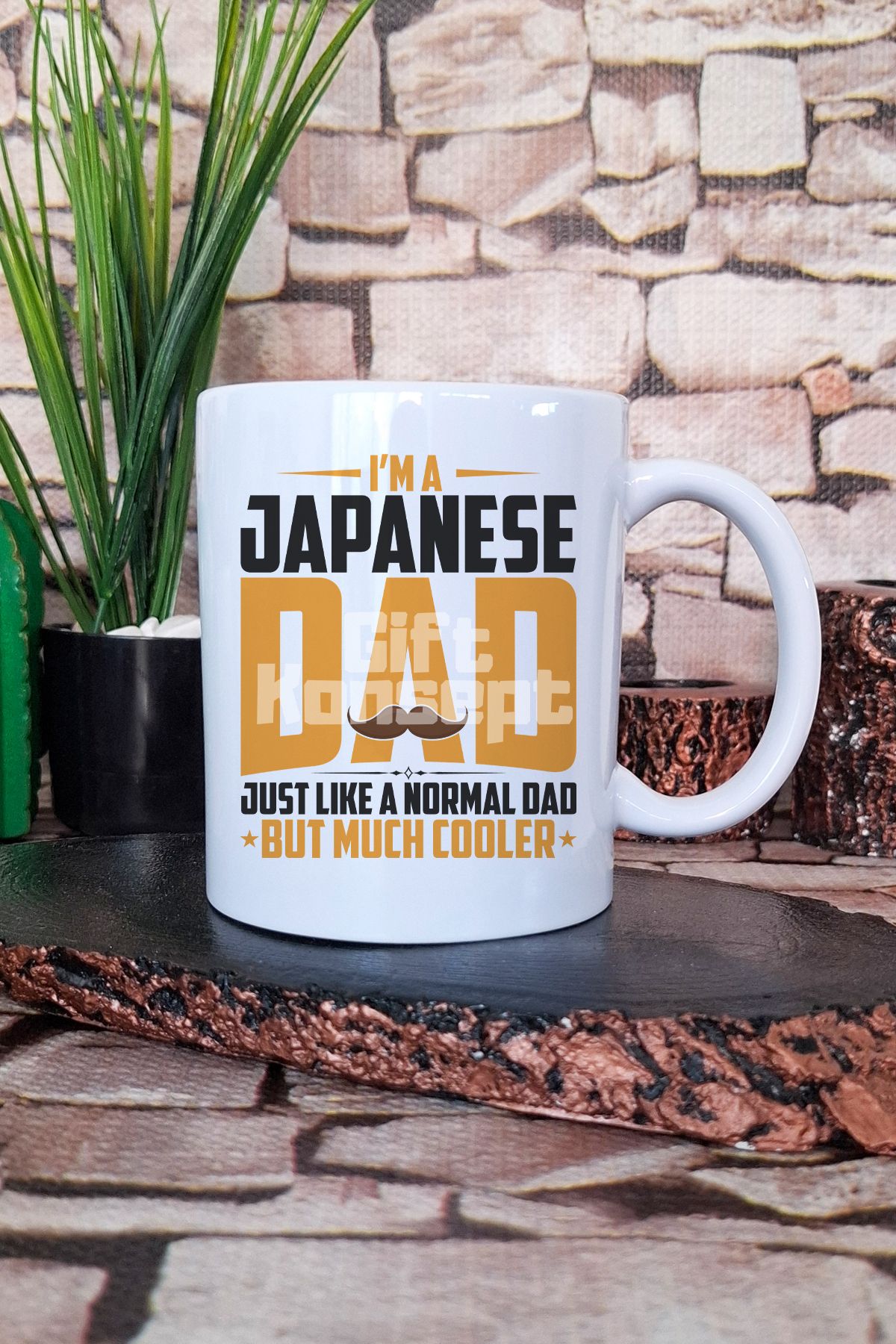 giftkonsept Japanese Dad Cooler Baskılı Japon Baba Hediyelik Baskılı Çay Kahve Sunum Kupa Bardak