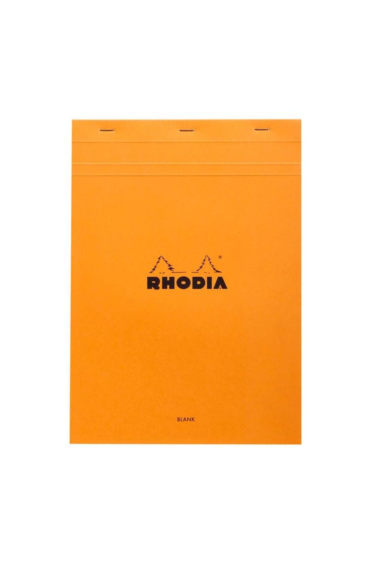 Rhodia Basic Üstten Zımbalı Bloknot A4 Çizgisiz Turuncu