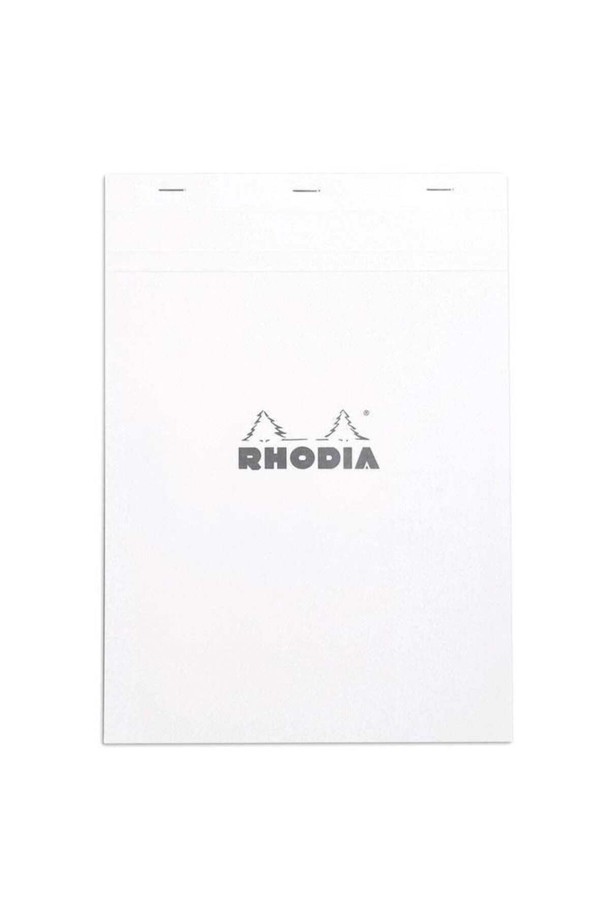 Rhodia Basic Üstten Zımbalı Bloknot A4 Kareli Beyaz