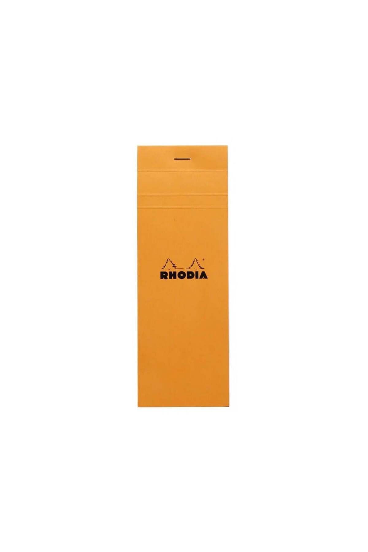 Rhodia Classic Üstten Zımbalı 7,4 x 21 Kareli Defter Turuncu