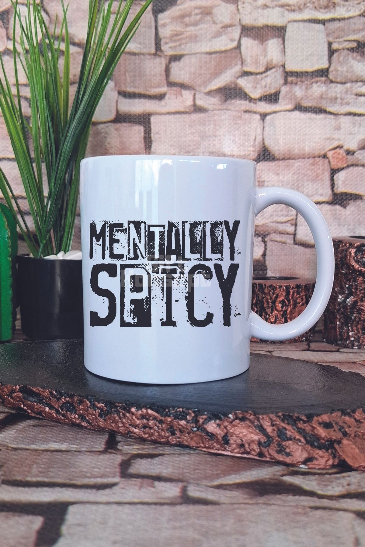 giftkonsept Mentally Spicy Baskılı Komik Esprili Kişilik Hediyelik Baskılı Çay Kahve Sunum Kupa Bardak