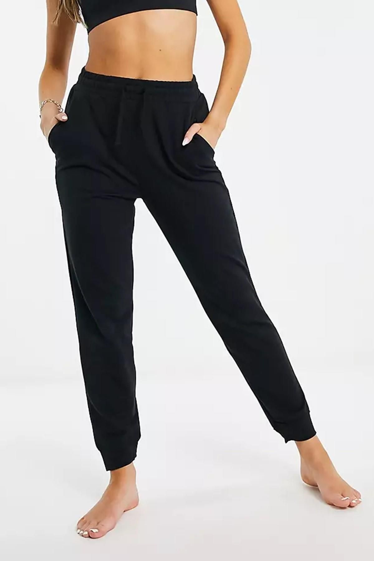 Nike Yoga Dri Fit Fleece 7/8 Jogger in Black Kadın Eşofman Altı Siyah
