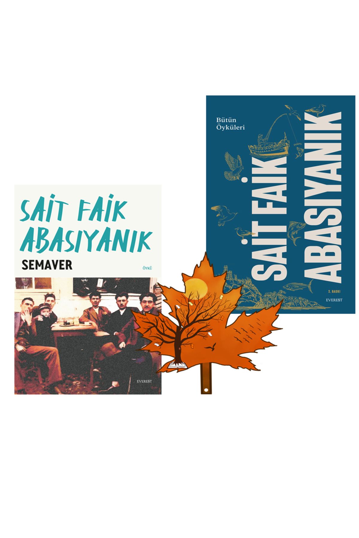 Everest Yayınları sait faik abasıyanık - semaver -ve - bütün öyküleri -2 kitap ve kitap ayracı