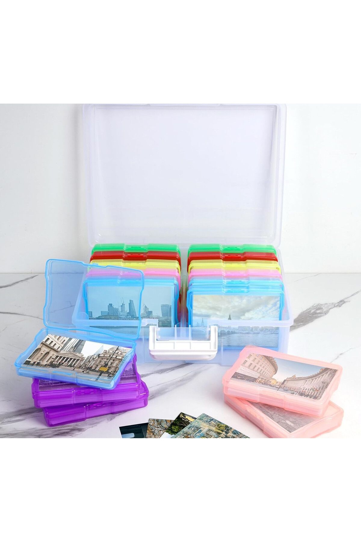 OEM-Portable boxes for storing small items, 16 pieces, foldable handle and secure closure 5